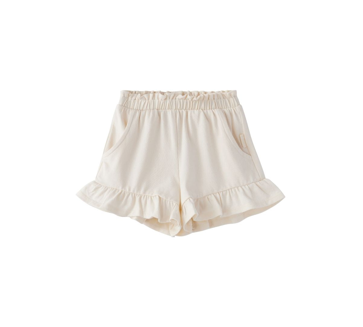 Organic Ruffle Shorts-Antique White