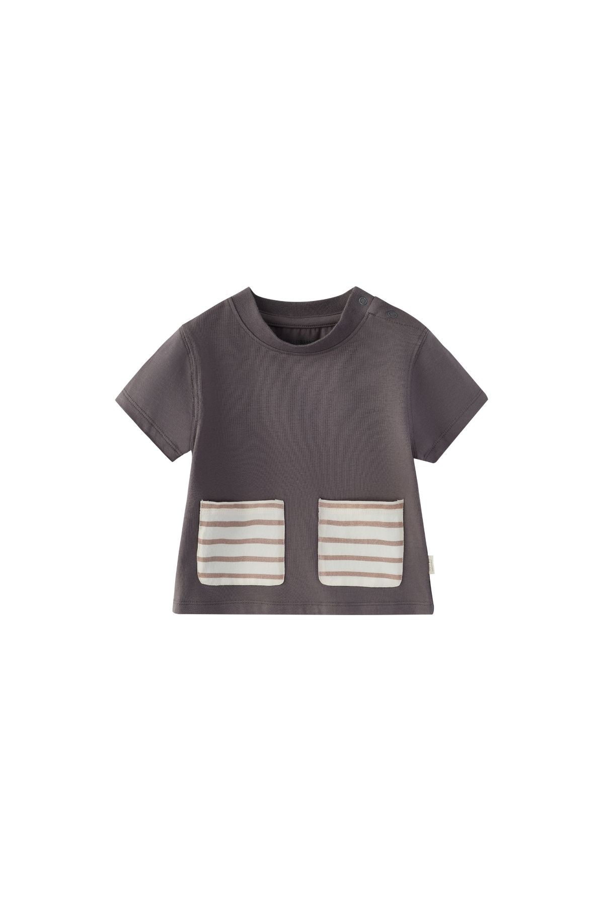 image for Organic Cotton Pocket T-shirt-Dark grey