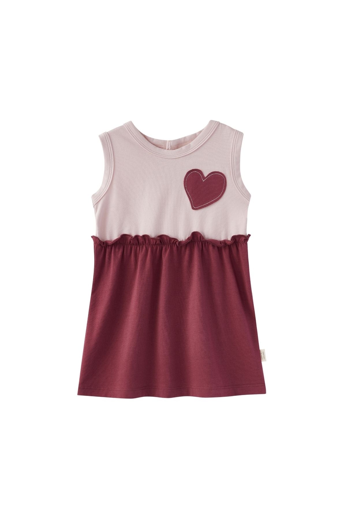 image for Girl Organic Tank-top Dress-Pinky Heart