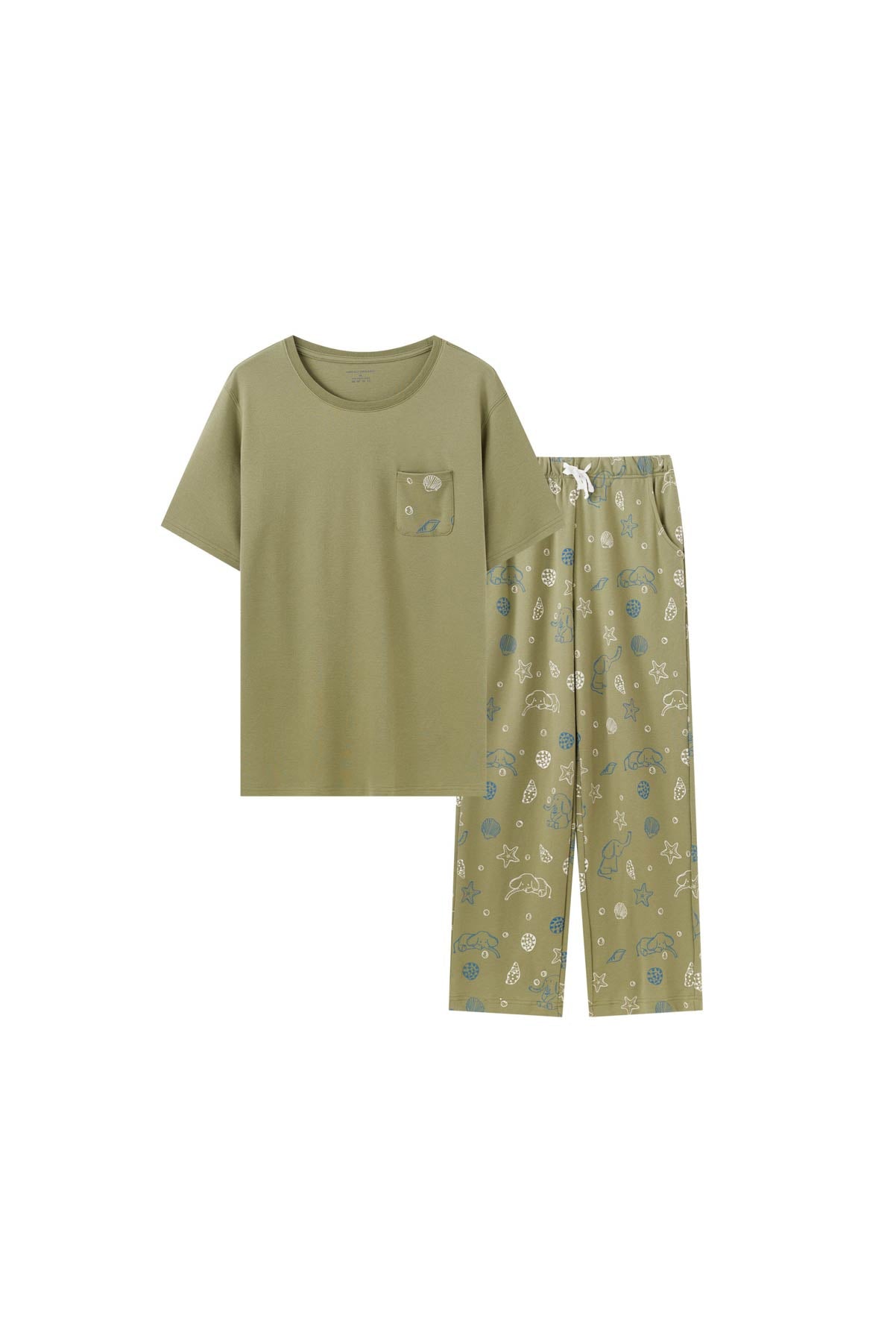 image for Women Short-sleeve Organic PJ Set-Marsh Green