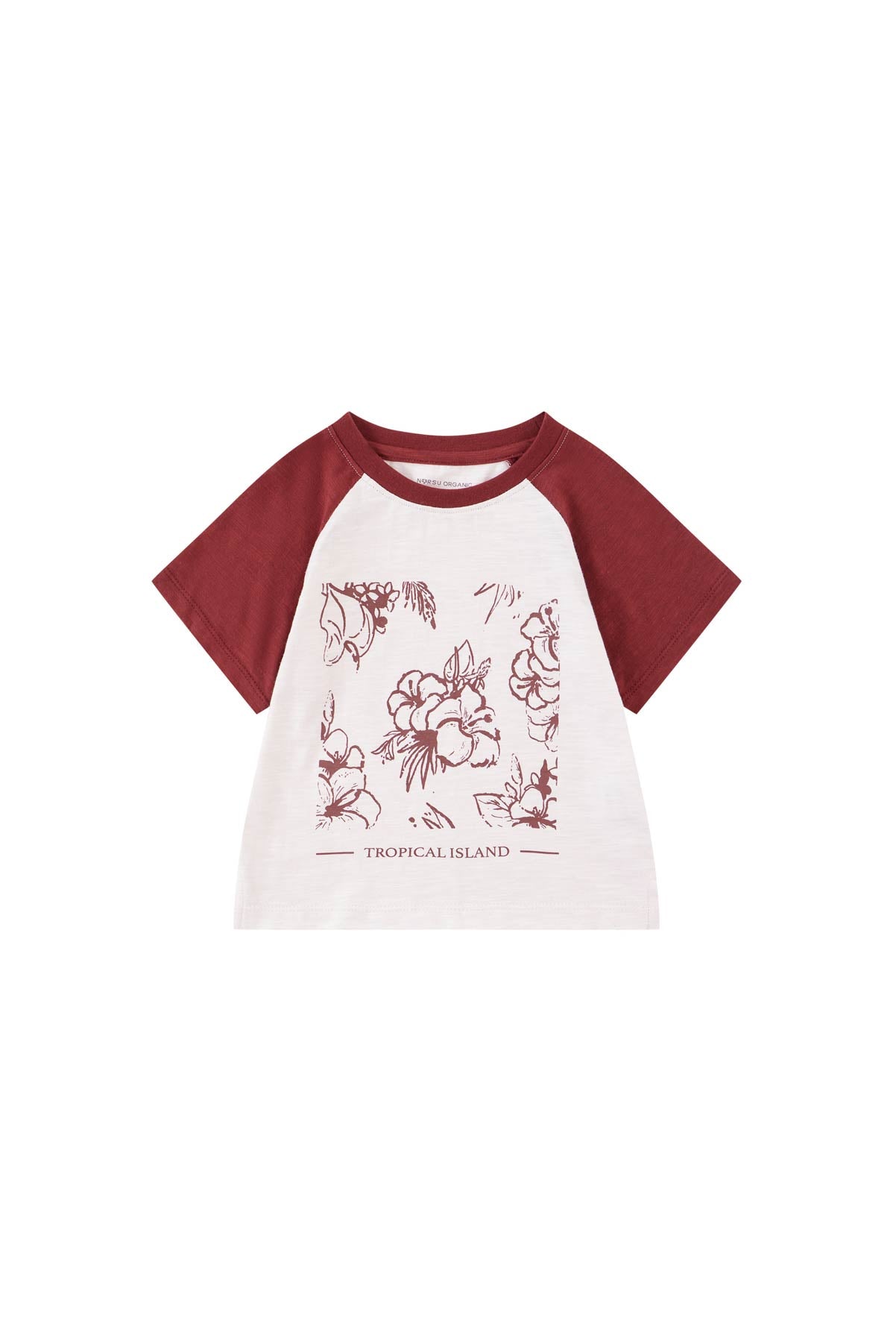 image for Toddler Organic Graphic T-shirt-Roses/Wine Red