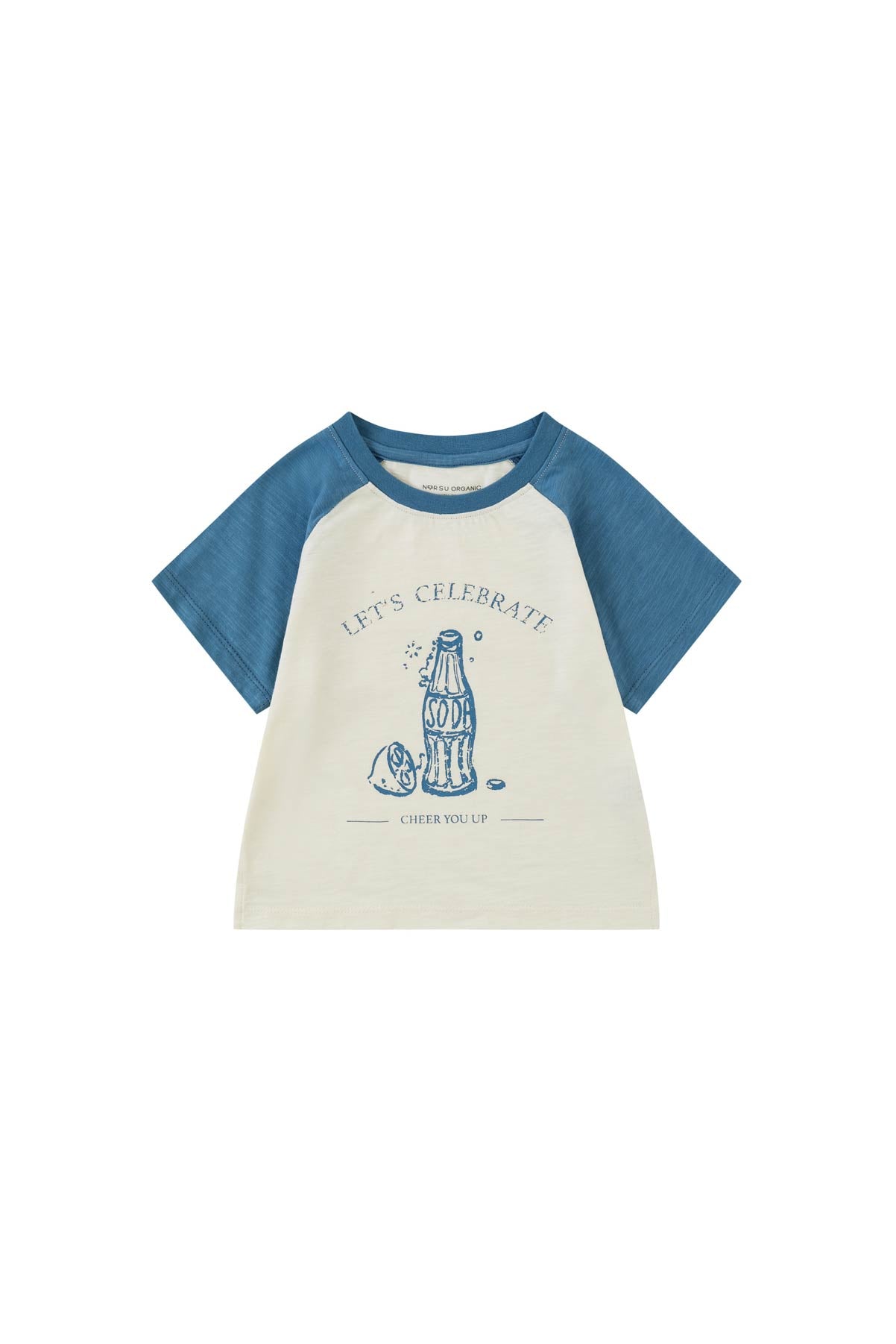 image for Toddler Organic Graphic T-shirt-Cream/Aegean Blue