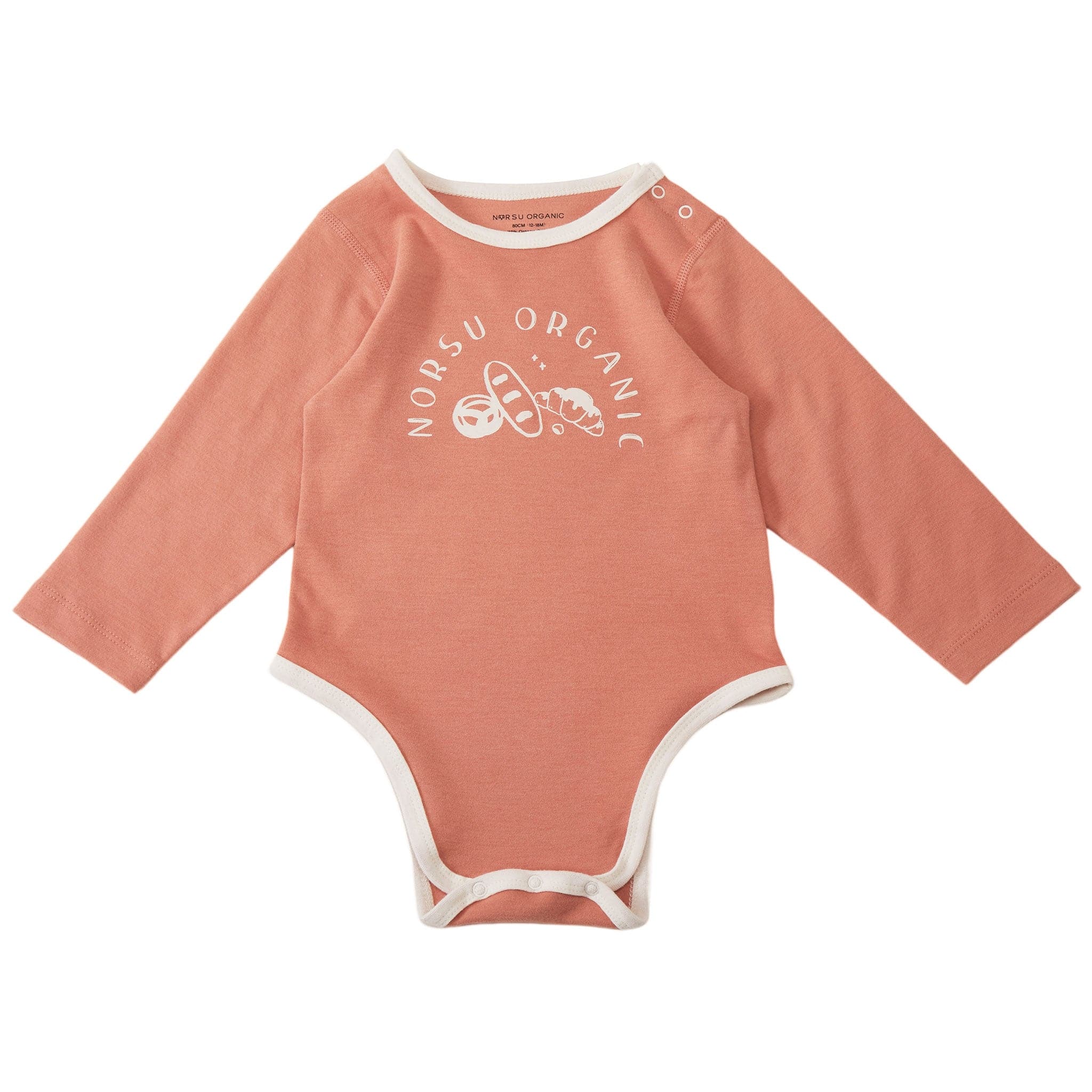 image for Baby Organic Long-sleeve Onesie-Melon