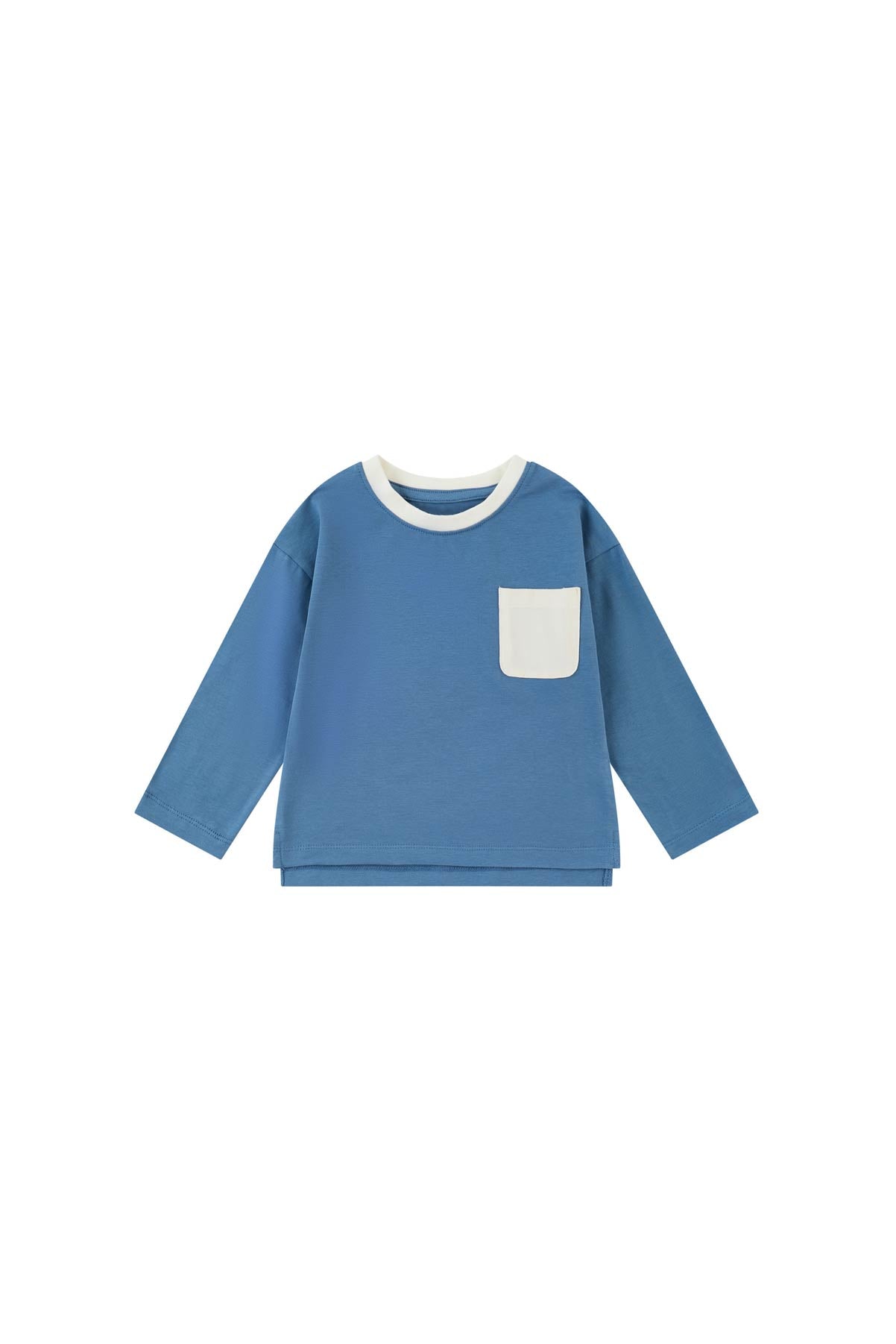 image for Toddler Organic Long Sleeve Tee Shirt-Aegean Blue