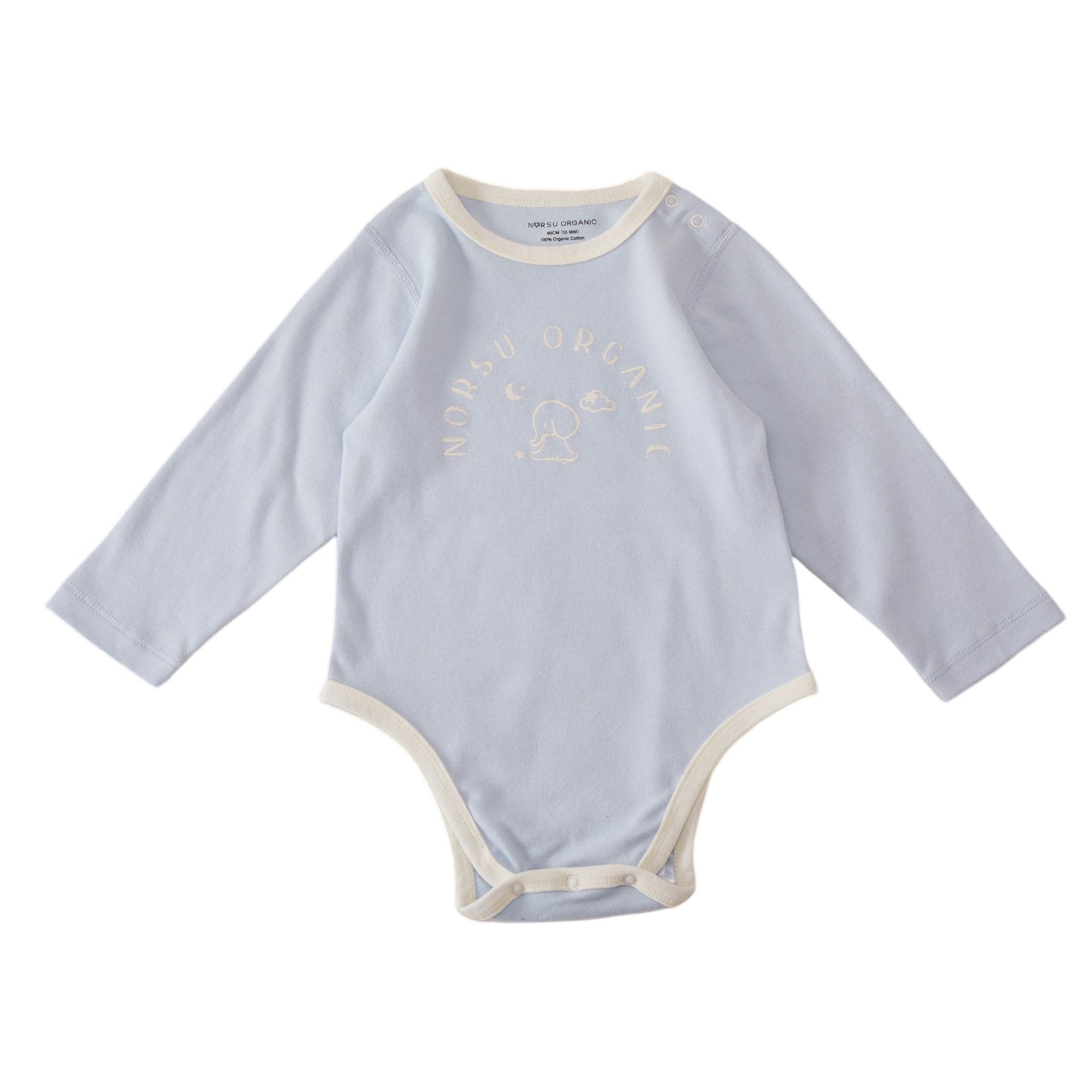 image for Baby Organic Long-sleeve Onesie-Sky Blue