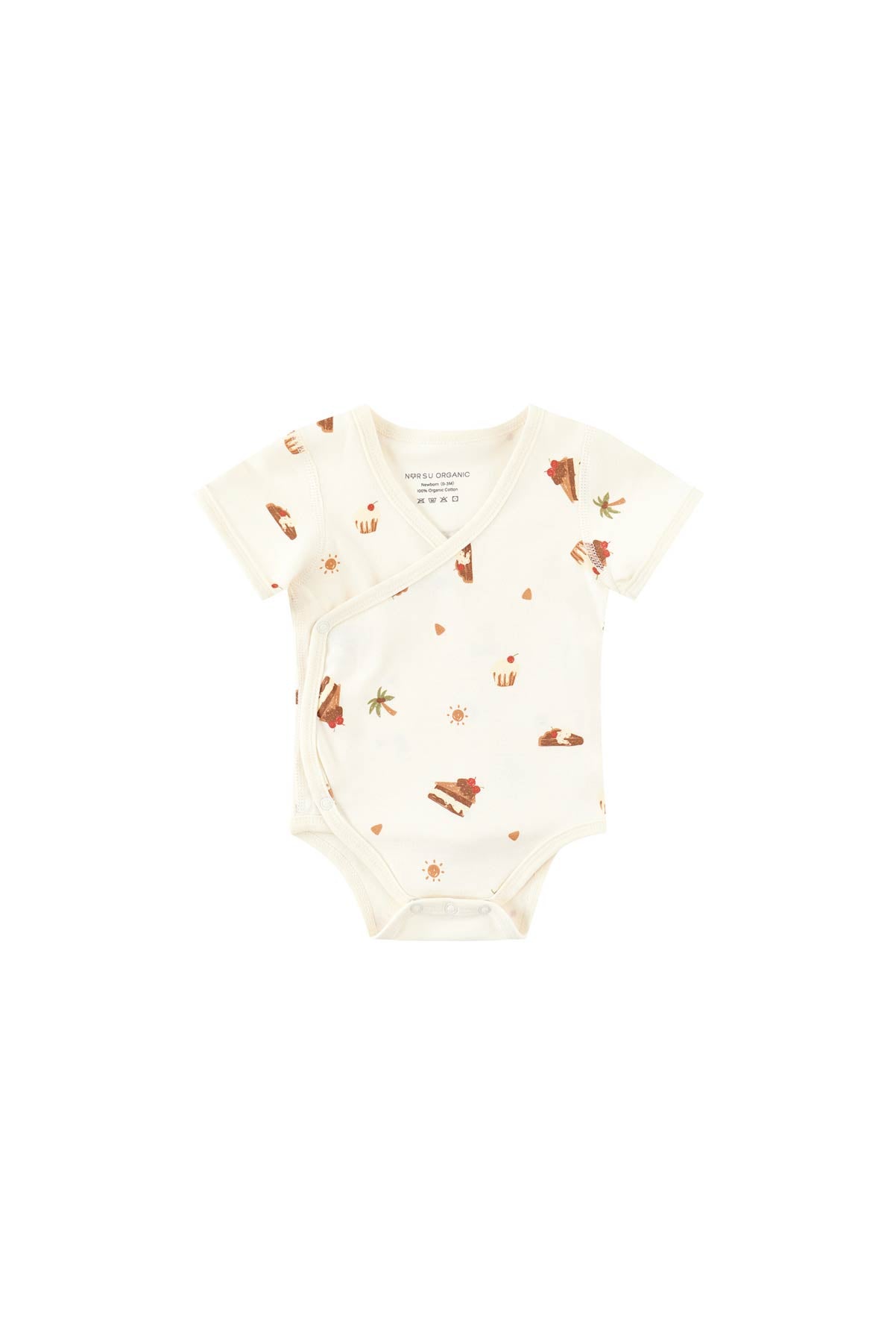 image for Baby Organic Kimono Short-sleeve Onesie-Dessert Party