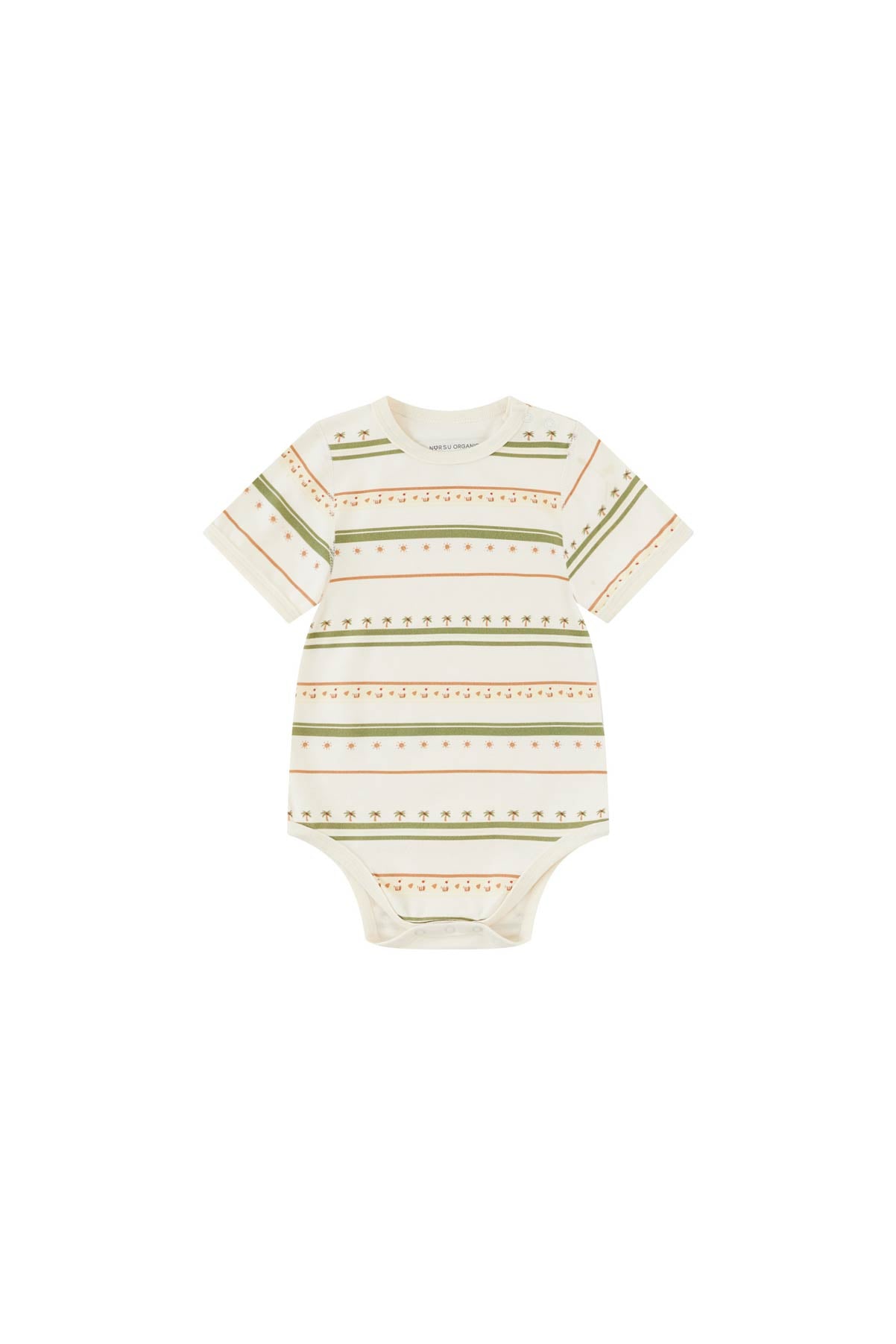 image for Baby Organic Short-Sleeve Onesie-Cake Stripe