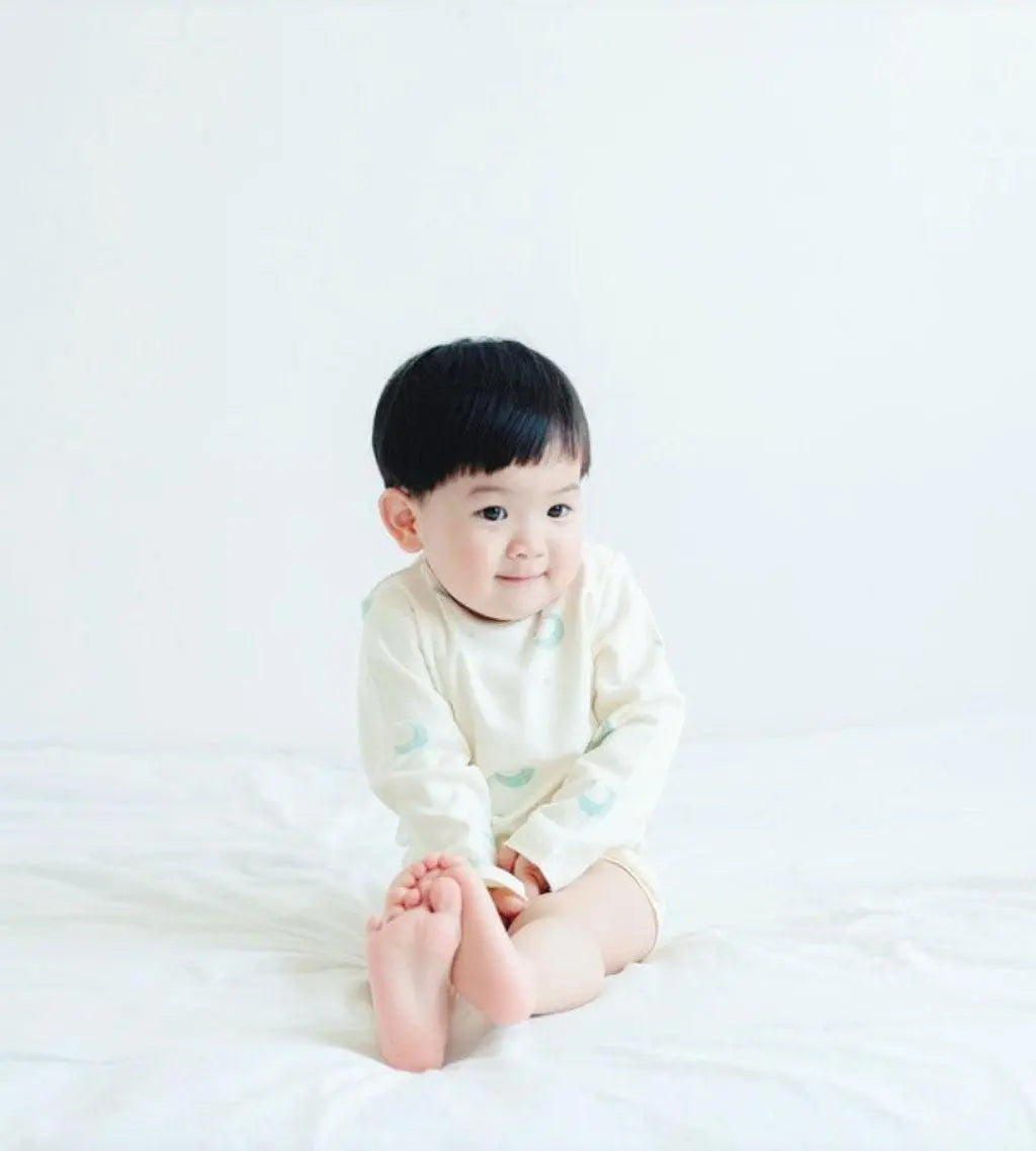 image for Organic Cotton Long Sleeve Onesie-Midnight