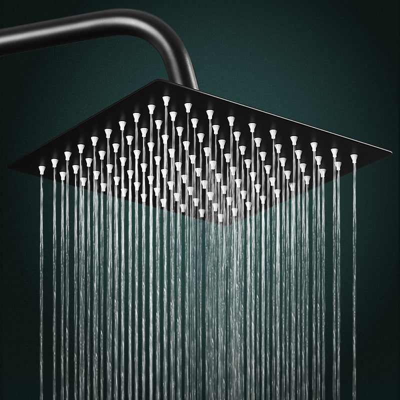 Rainfall Shower Head Stainless Steel Ultra-thin  Black Showerheads Rain Shower Square shower head