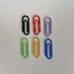 3D Printed Paperclips in Black, Red, Purple, Green, Gold and Blue PLA