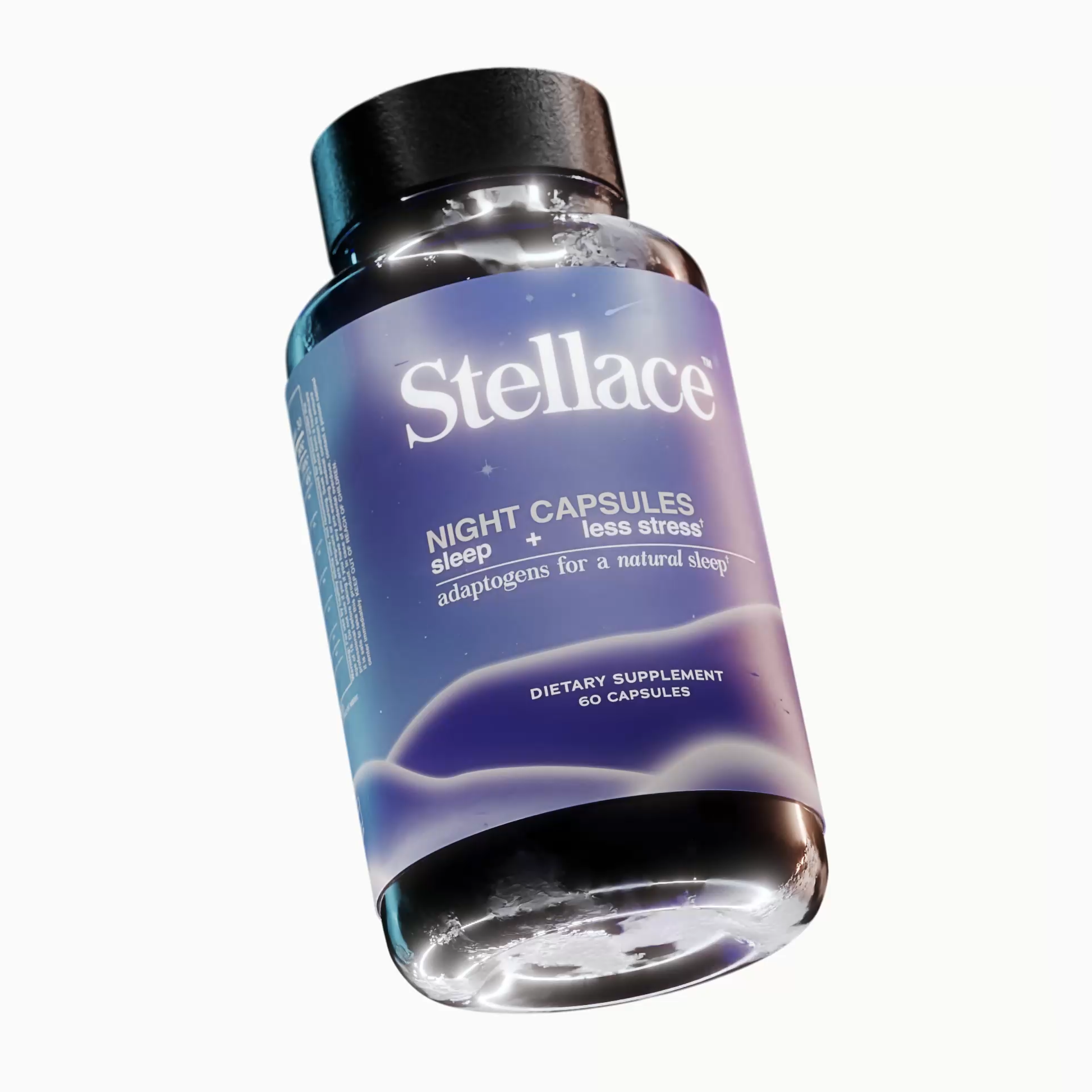 Bottle of Stellace night capsules dietary supplement for sleep.