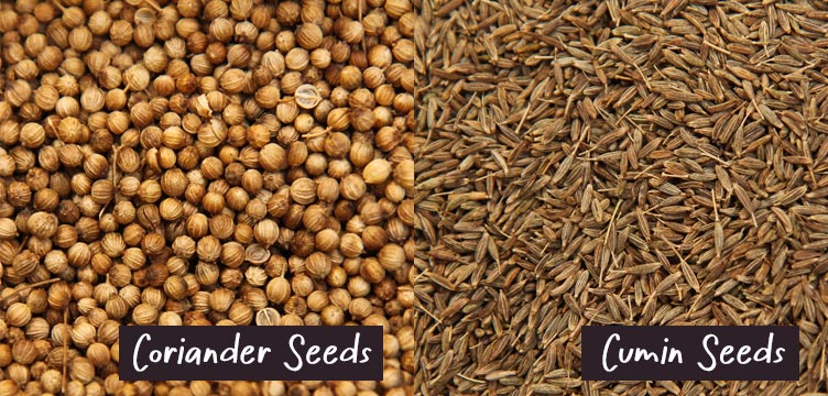 Coriander seeds & cumin seeds