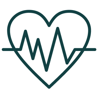 Heart shape with an electrocardiogram waveform.