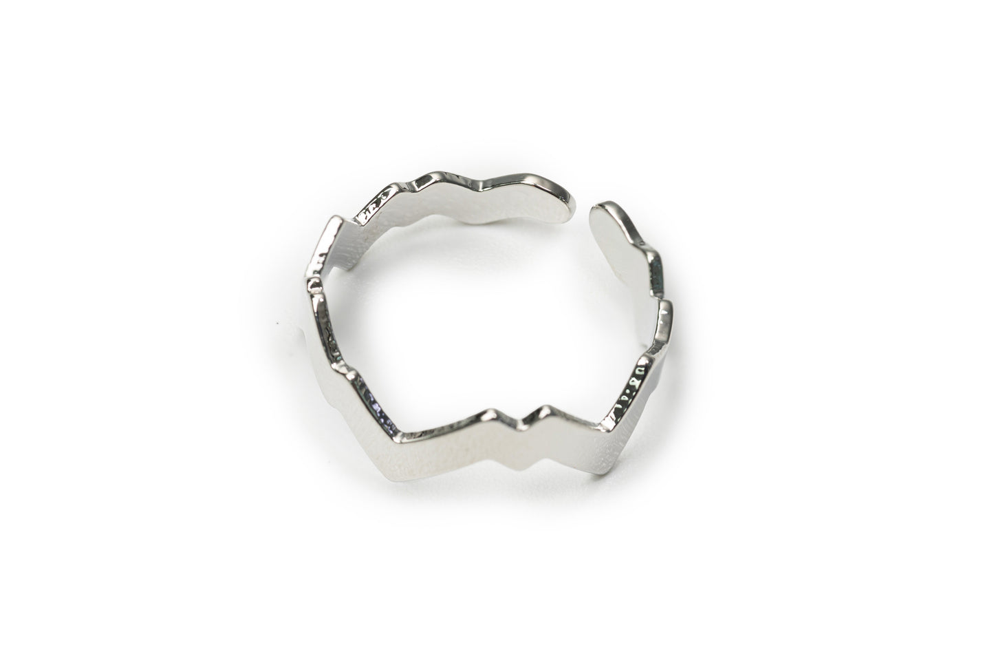 Planderful Glazed Irregular Crater Ring - Silver Ring for Women