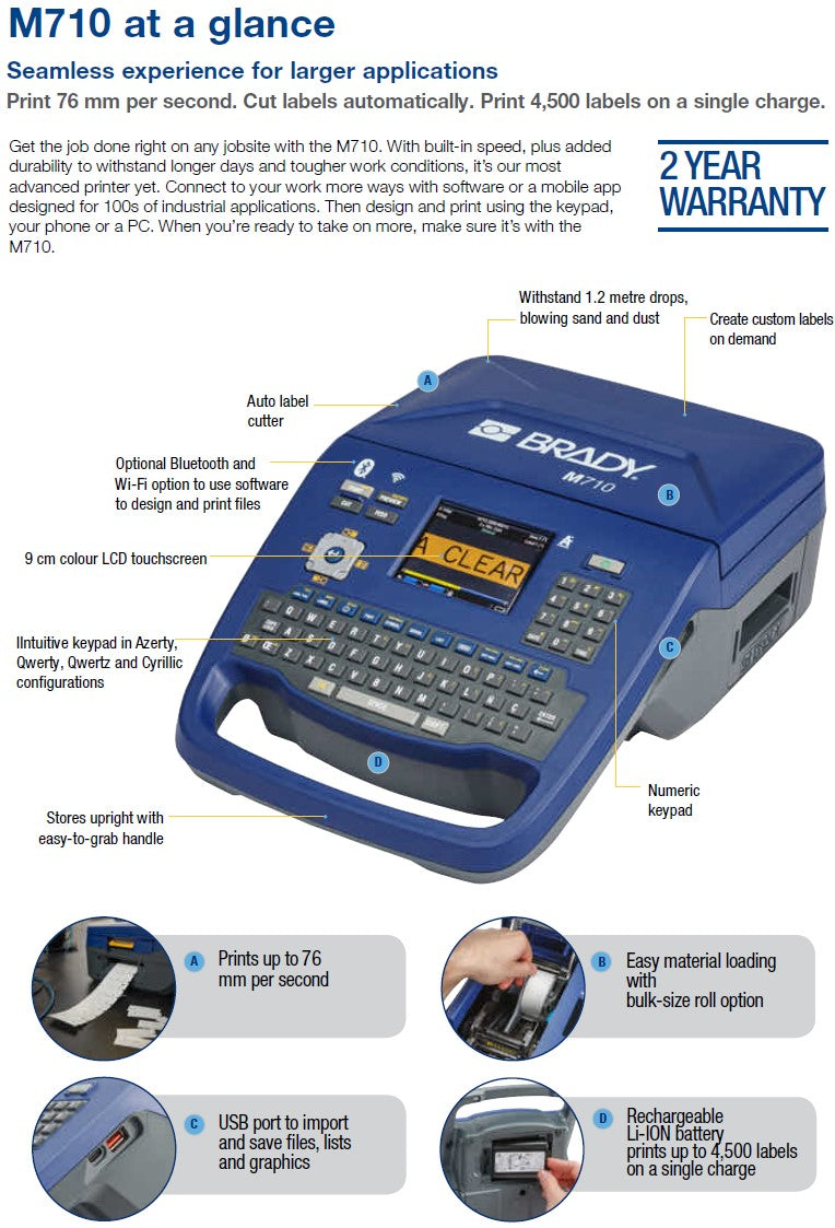 Brady M710 Portable Label Printer