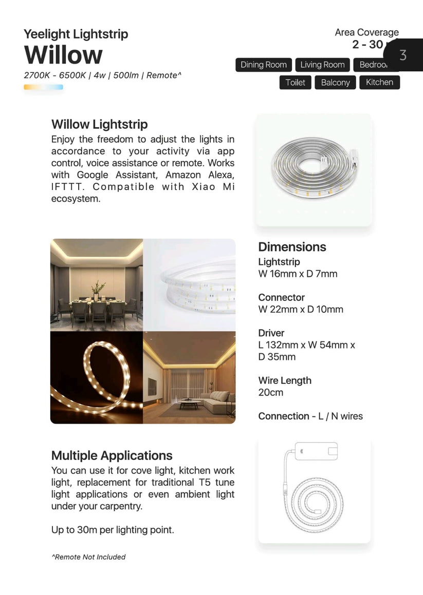 Yeelight Willow LED Strip Light(Starter/Extension) – PIDGIN