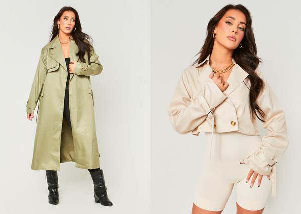 Models in Missy Empire trench coats