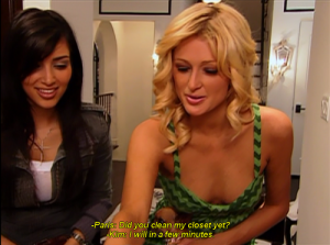 Kim Kardashian cleaning Paris Hilton's closet