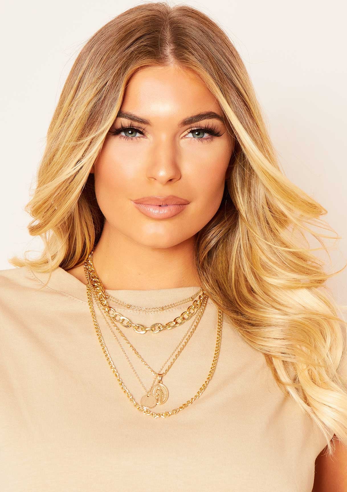 Cara Gold Multi Layered Chain Necklace