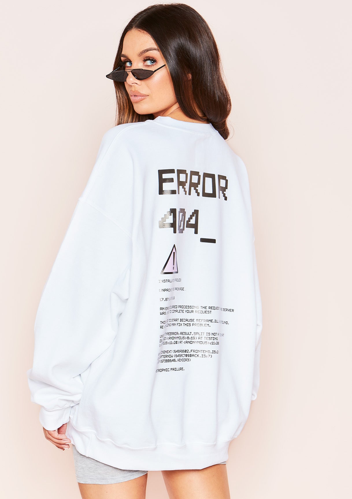 Joanna White Error Graphic Oversized Sweatshirt