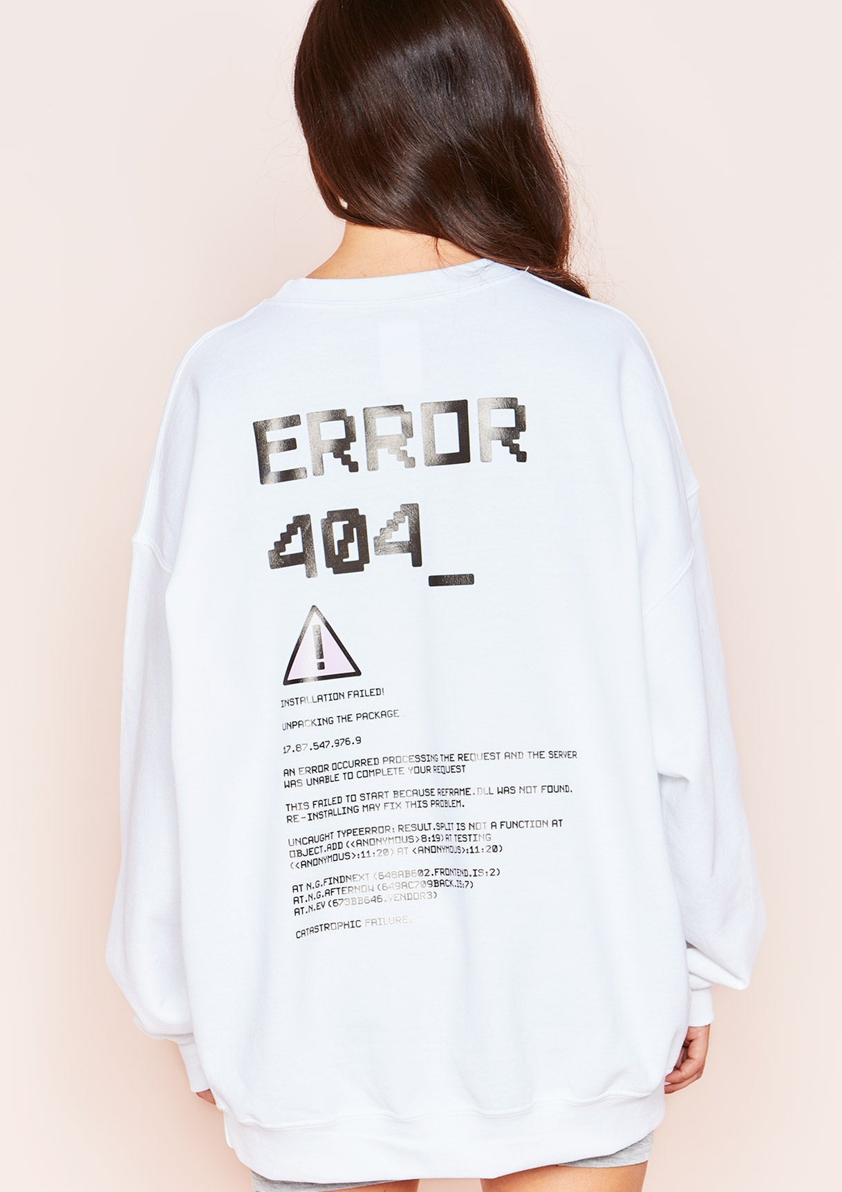 Joanna White Error Graphic Oversized Sweatshirt