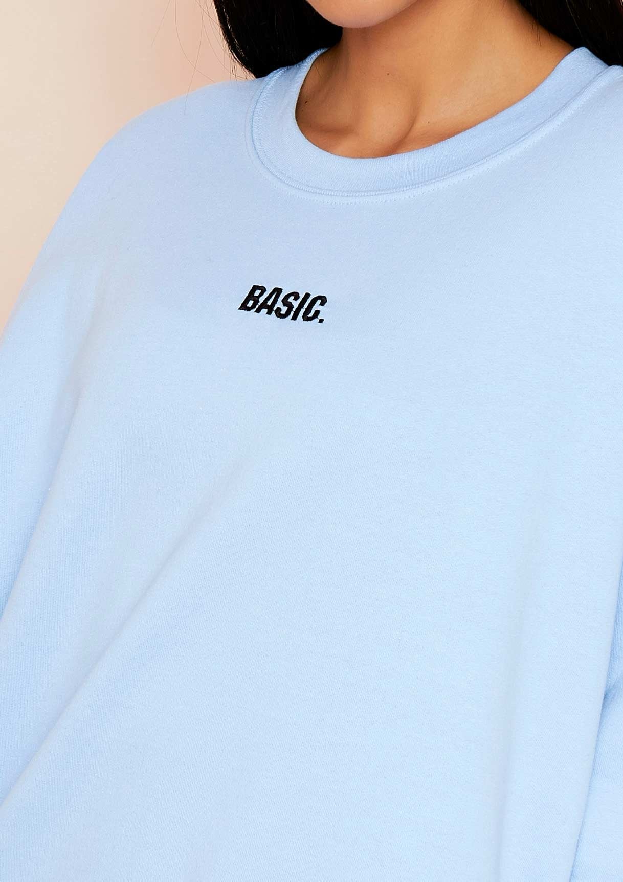 Ariana Blue Basic Slogan Oversized Sweatshirt