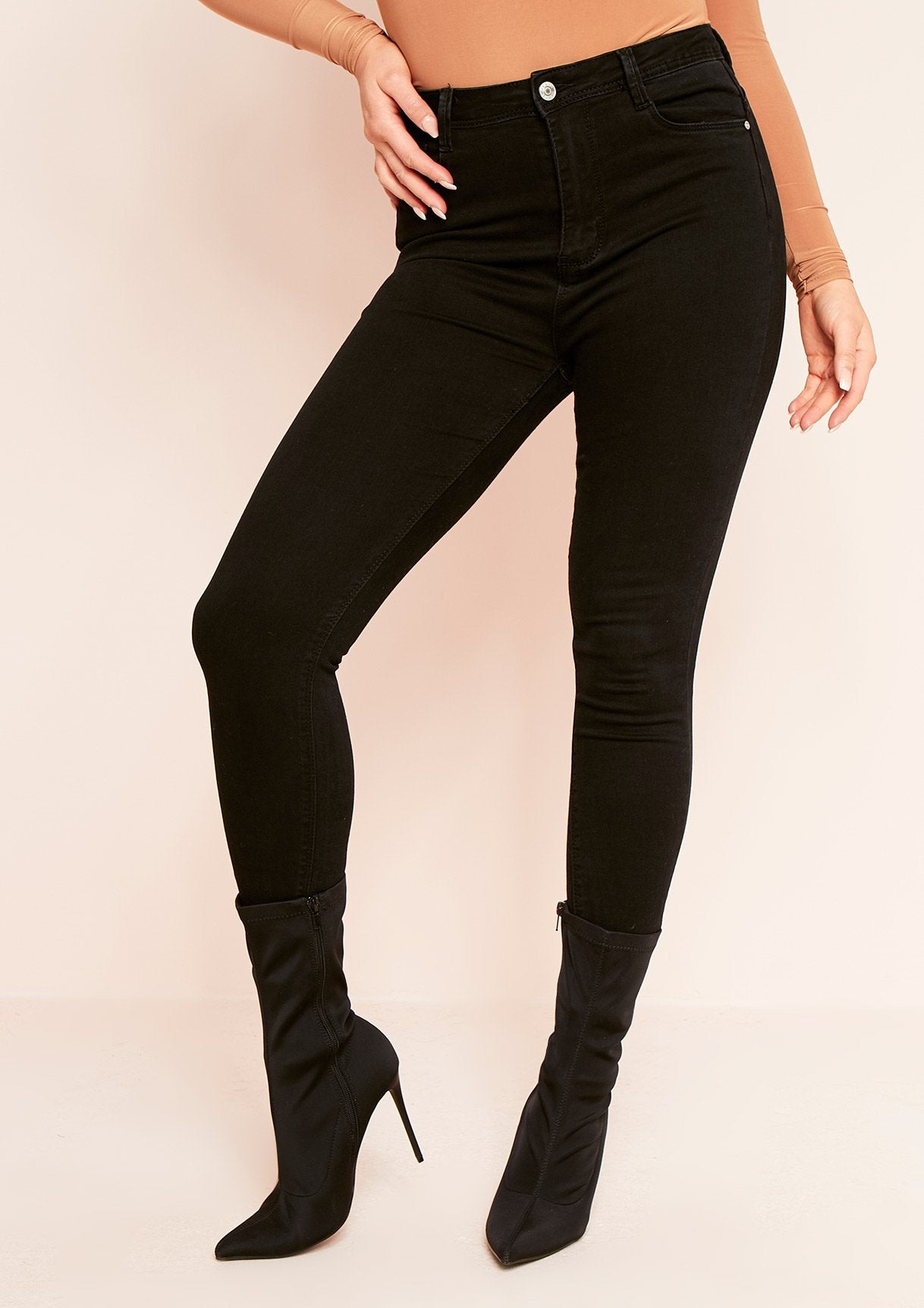 Arna Denim 5 Pocket Black Wash Skinny Jeans