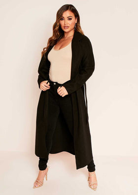 black belted formal coat