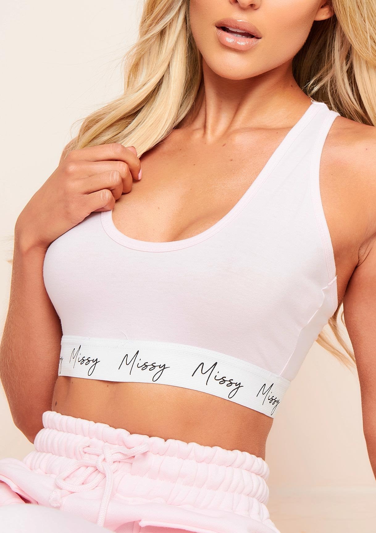 Kimberly Pink Missy Empire Racer Back Crop Top