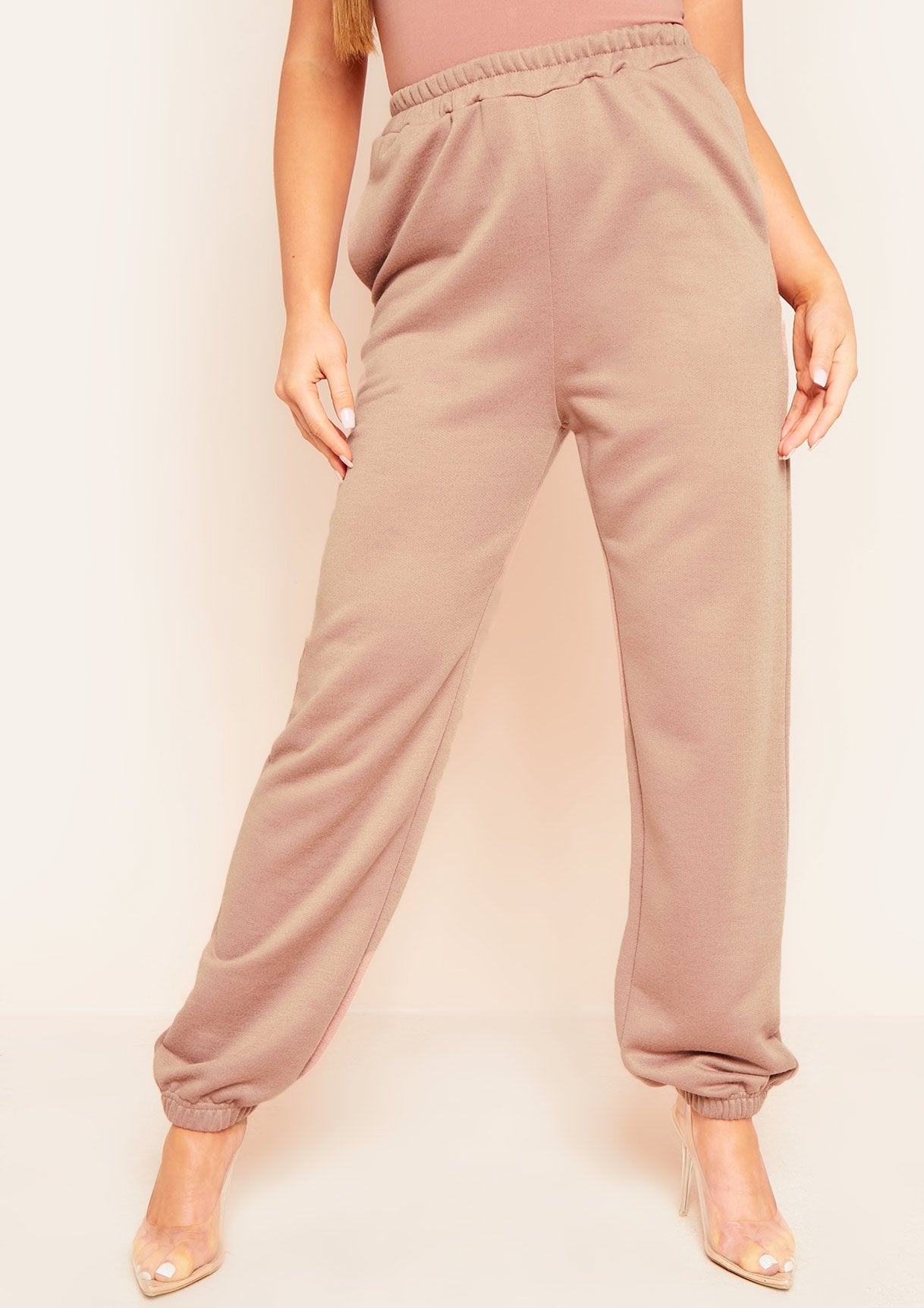 Hilma Mocha Casual Loopback Joggers