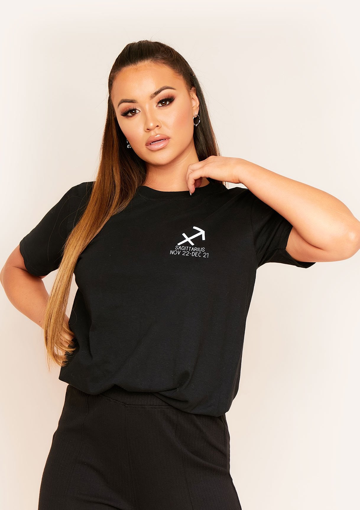 Marisol Black Sagittarius Horoscope T-Shirt