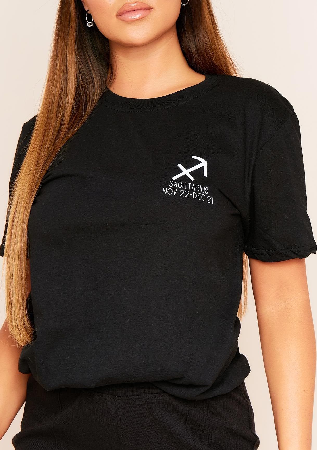 Marisol Black Sagittarius Horoscope T-Shirt