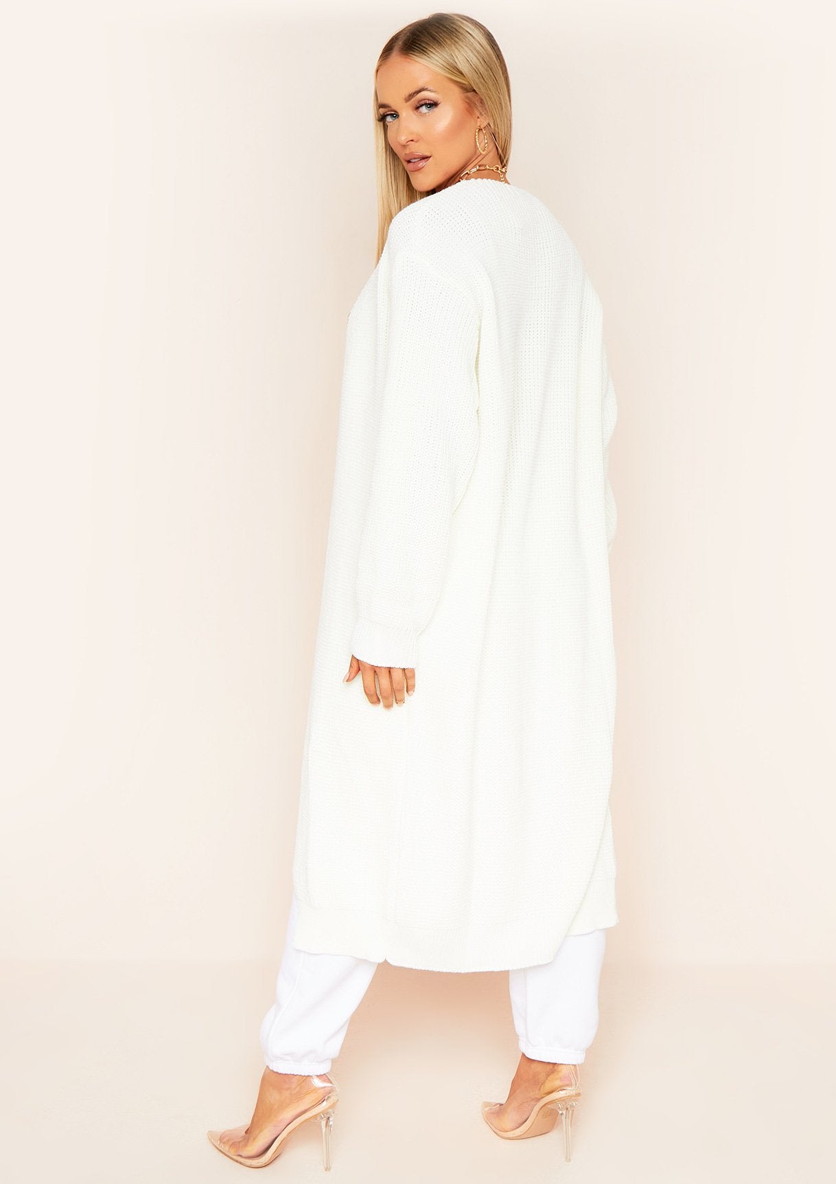 Addie Cream Longline Knit Cardigan