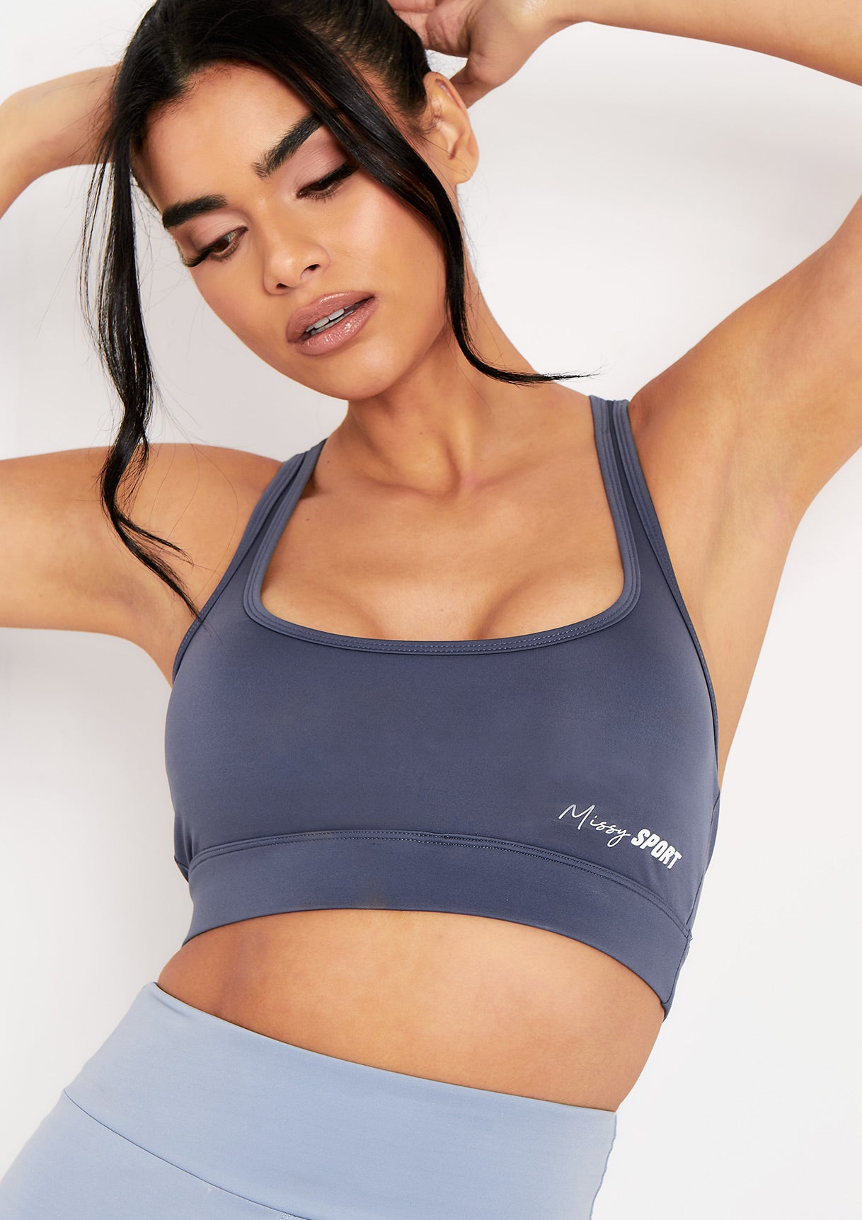 Luella Navy Missy Sport Back Detail Gym Crop Top