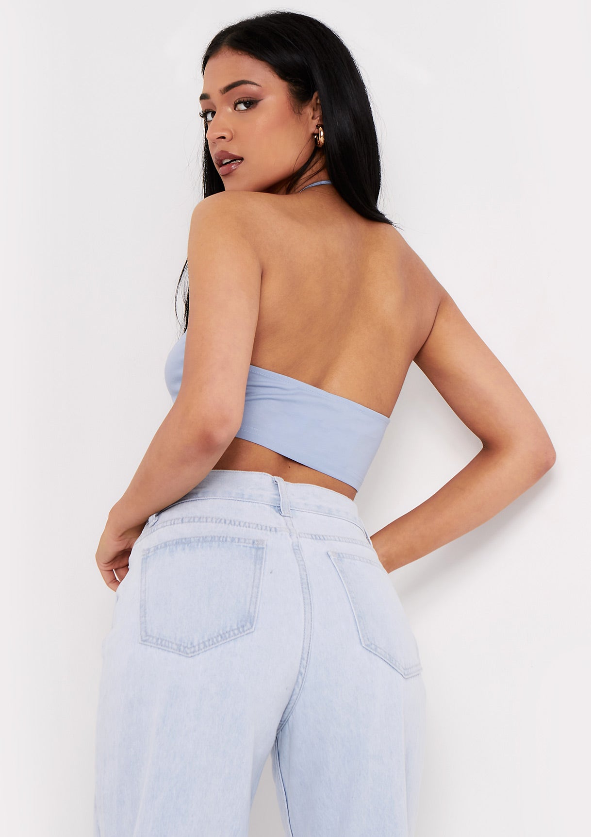 Bexli Blue Cross Strap Ruched Bralet