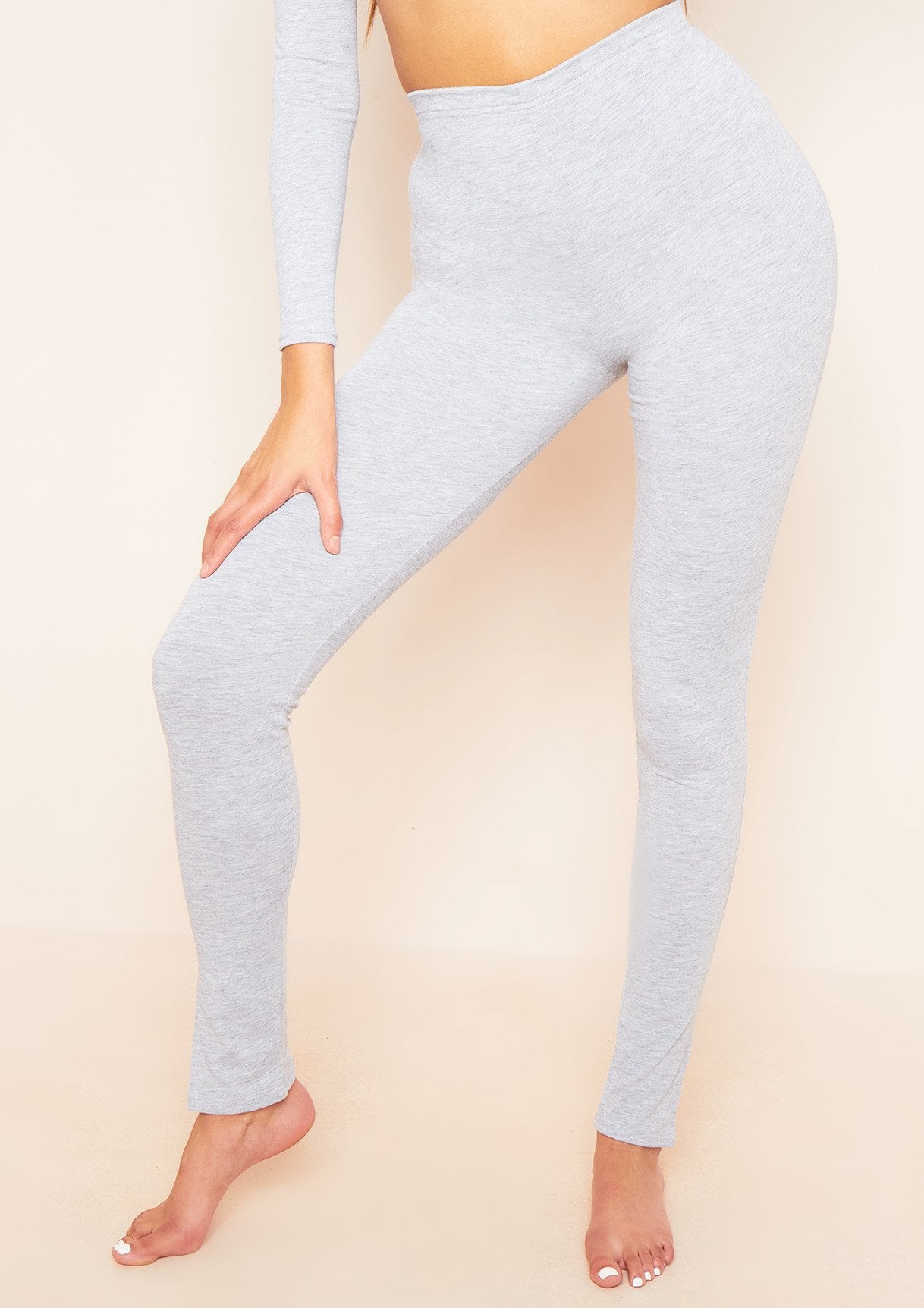 Lola Grey Split Hem Leggings