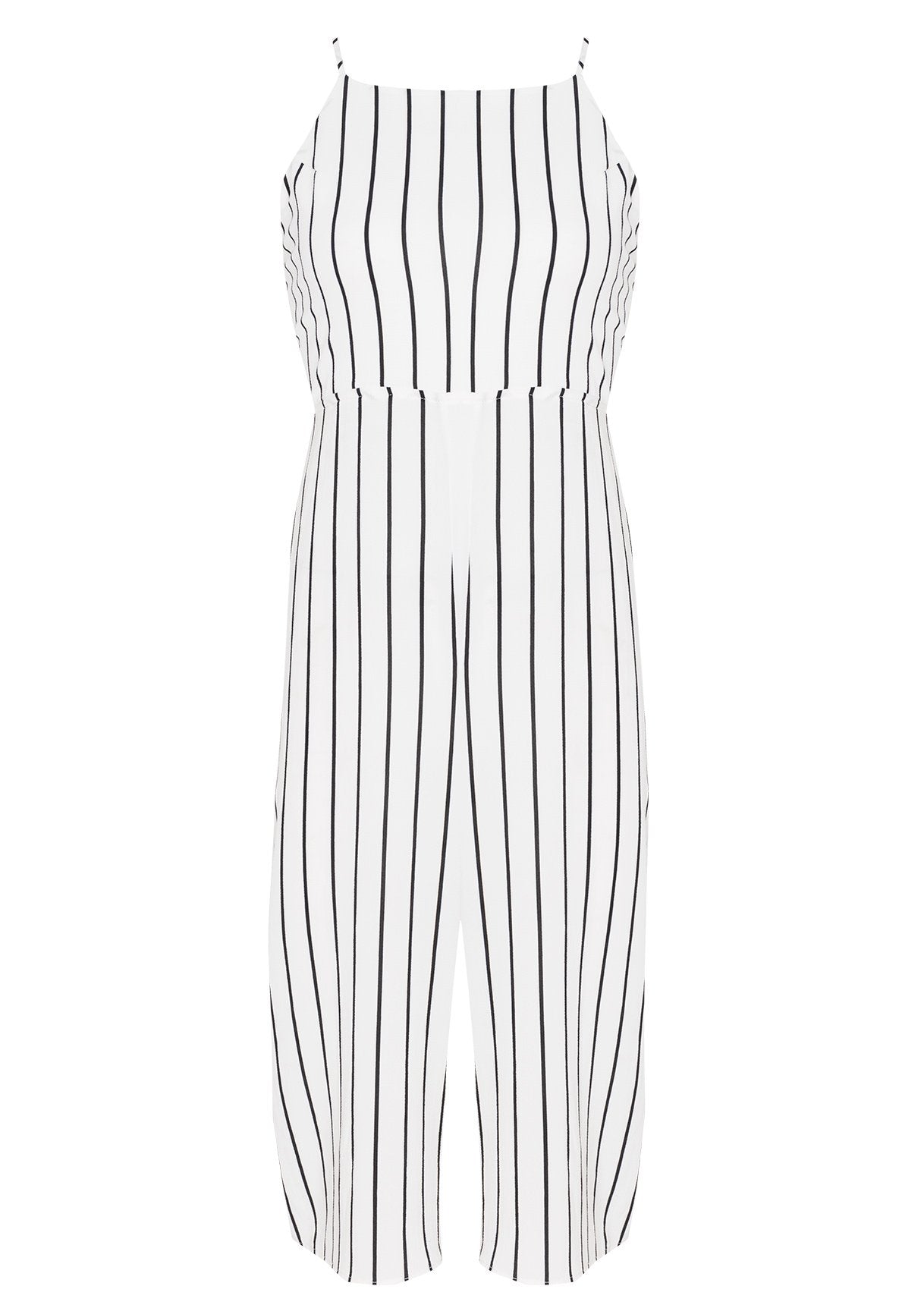 Kimana White Stripped Culotte Jumpsuit