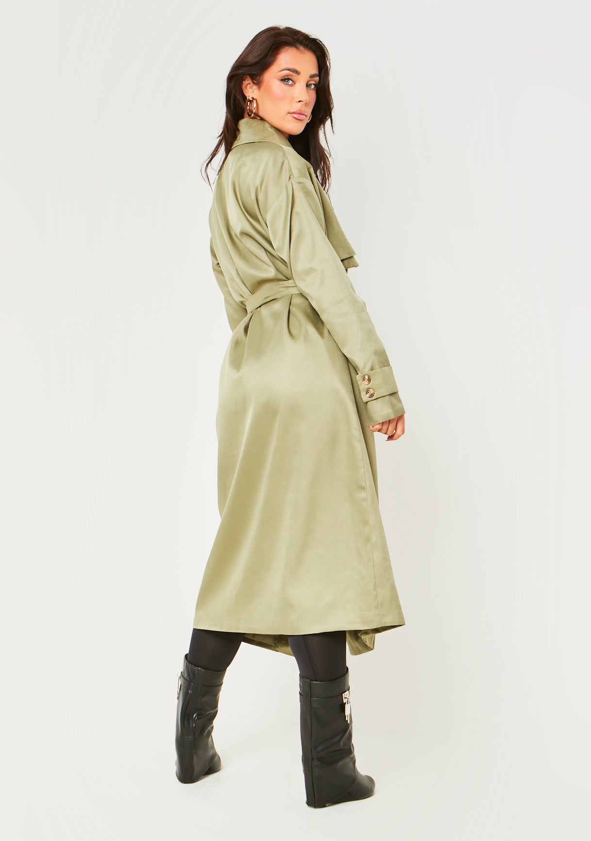 Larsa Olive Trench Coat