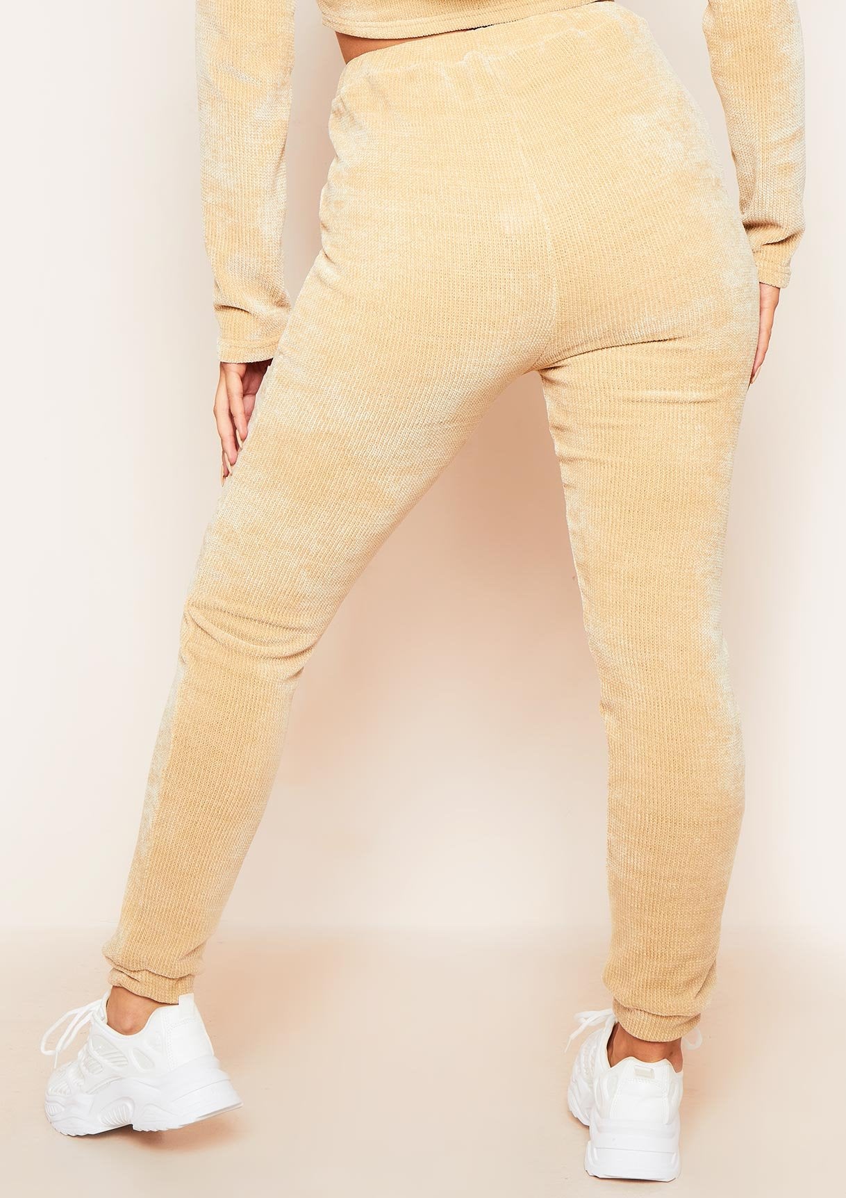 Charla Beige Chenille Drawstring Joggers