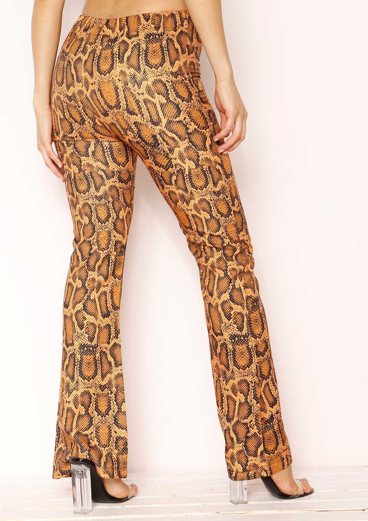 Lynda Orange Snake Print Trousers