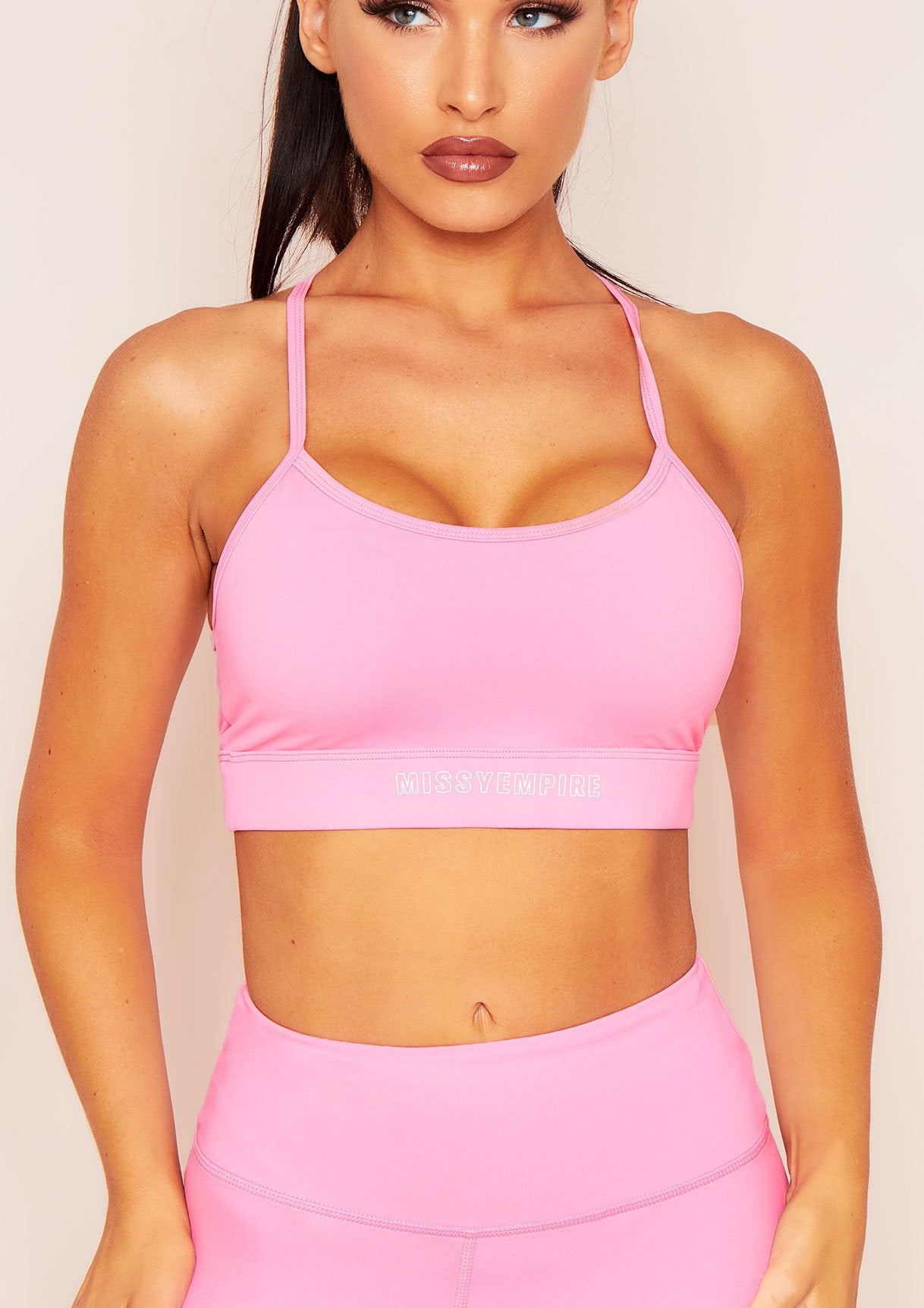 Joline Pink Missy Empire Strappy Gym Bralet