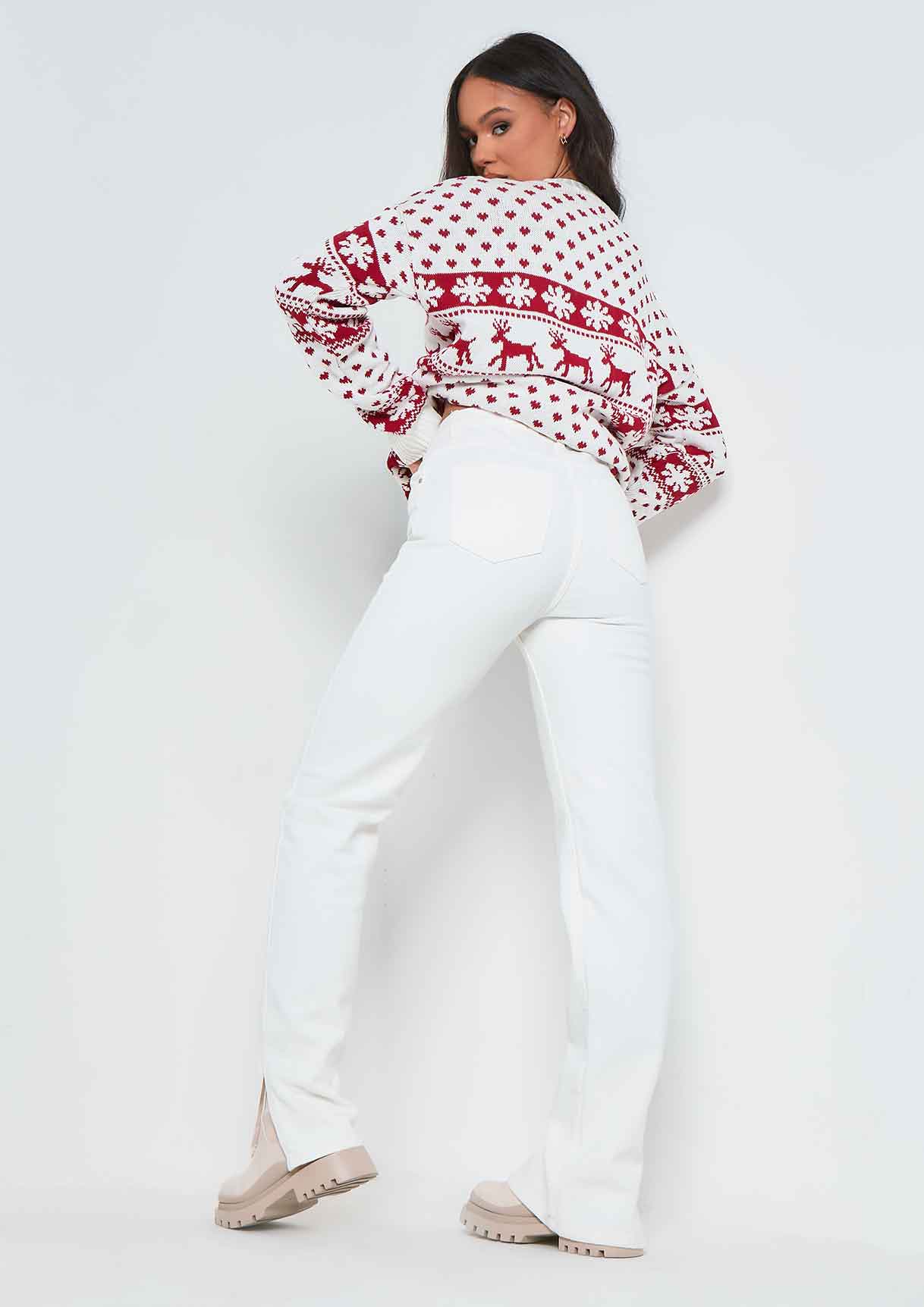 Cindy Cream Oversized Christmas Jumper