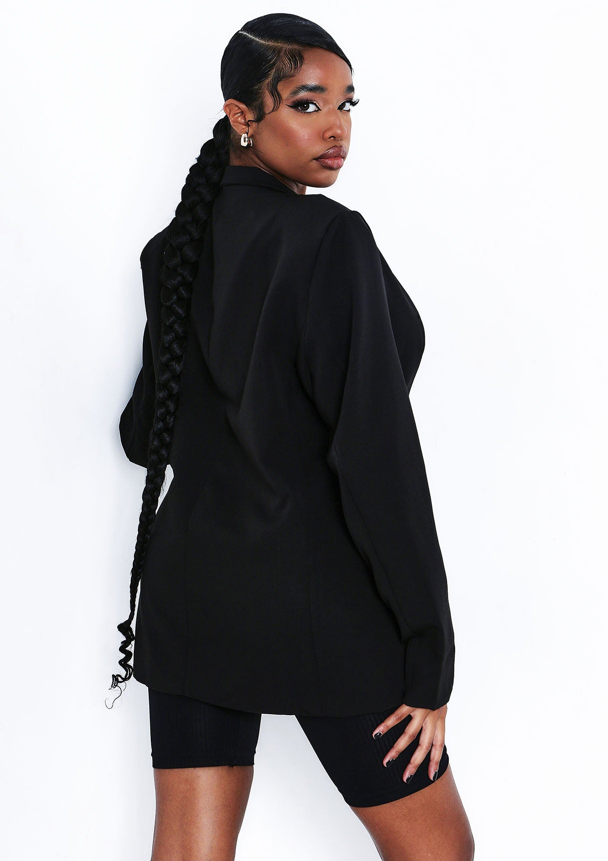 Mae Black Oversized Boyfriend Blazer