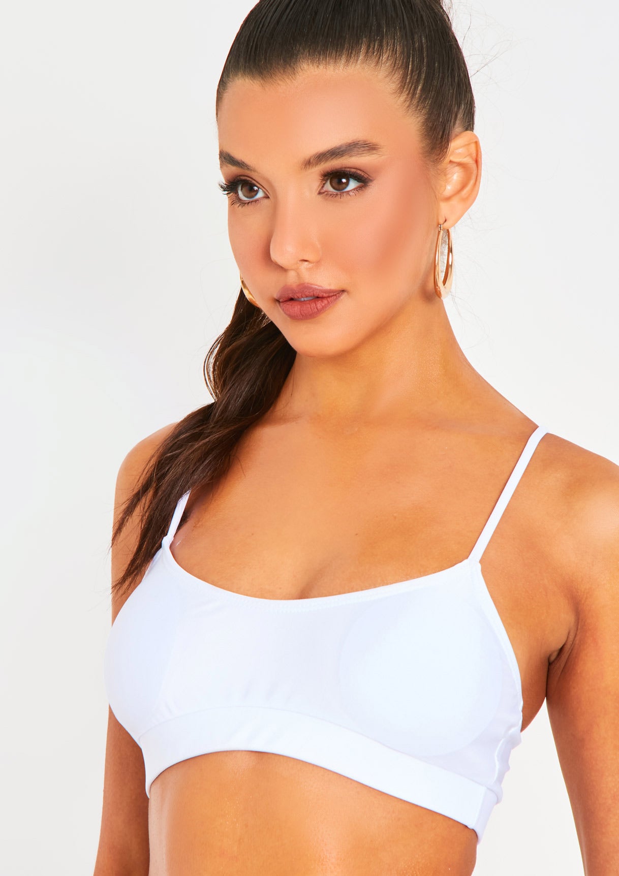 Kourtney White Bralet High Rise Bikini