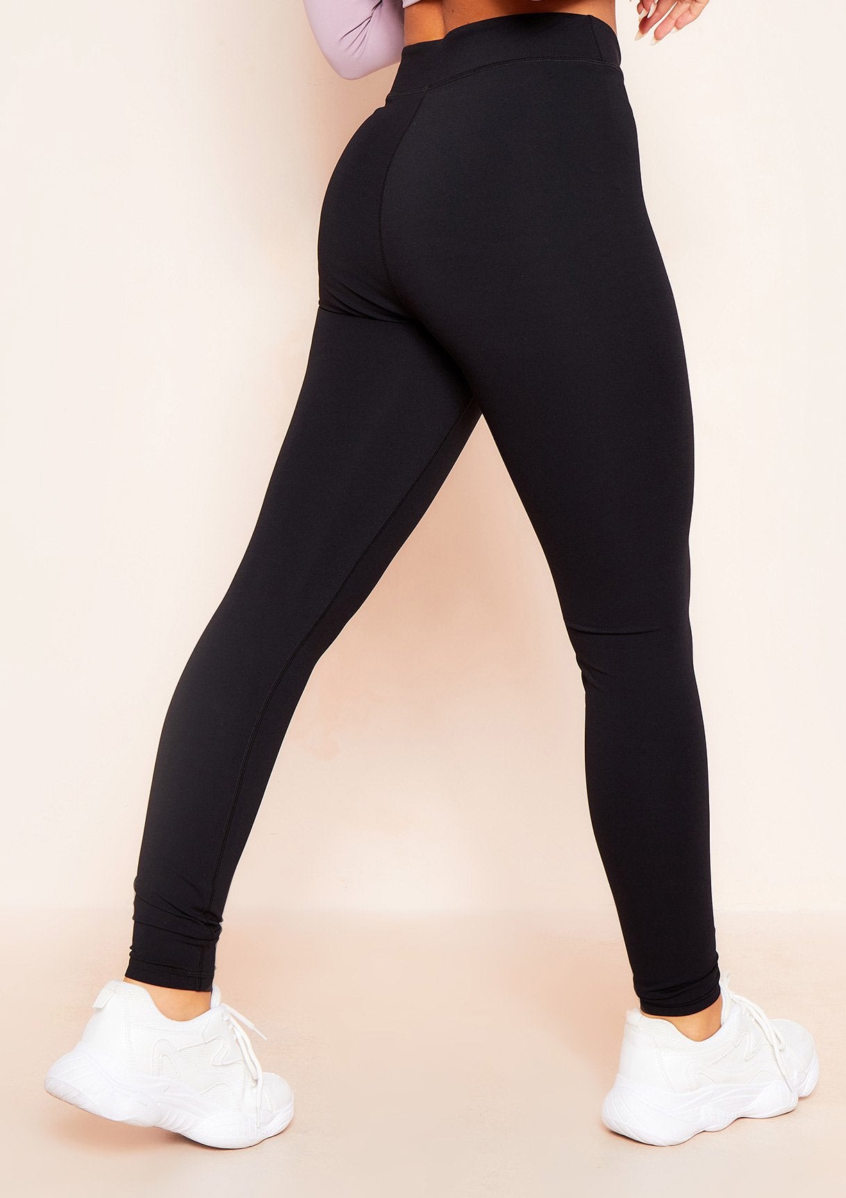 Bella Black Missy Sport Tab Logo Thick Gym Leggings