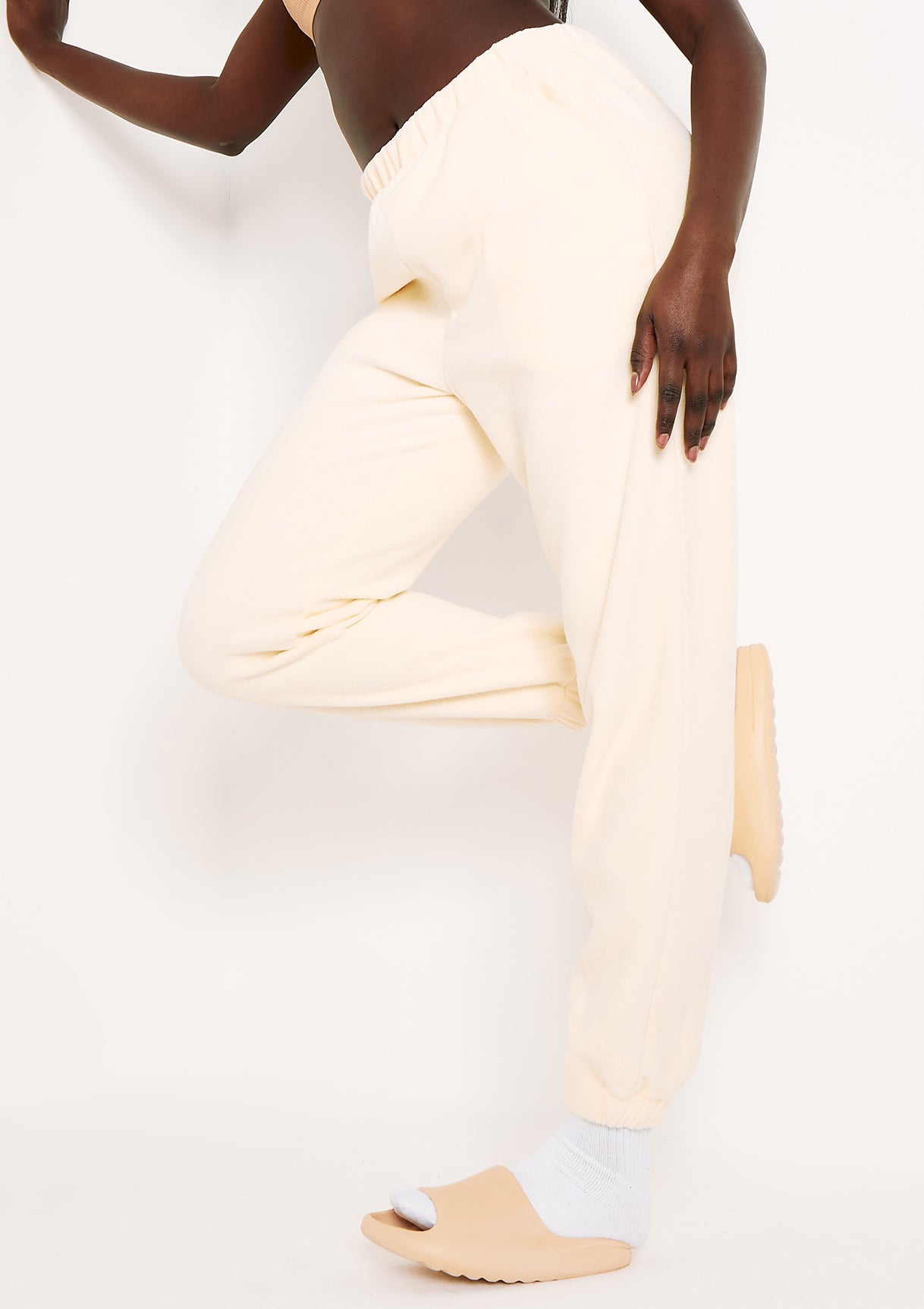 Melina Cream Fleece Joggers