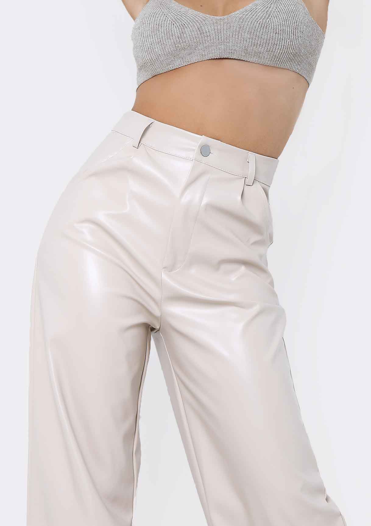 Emily Stone PU Wide Leg Trousers