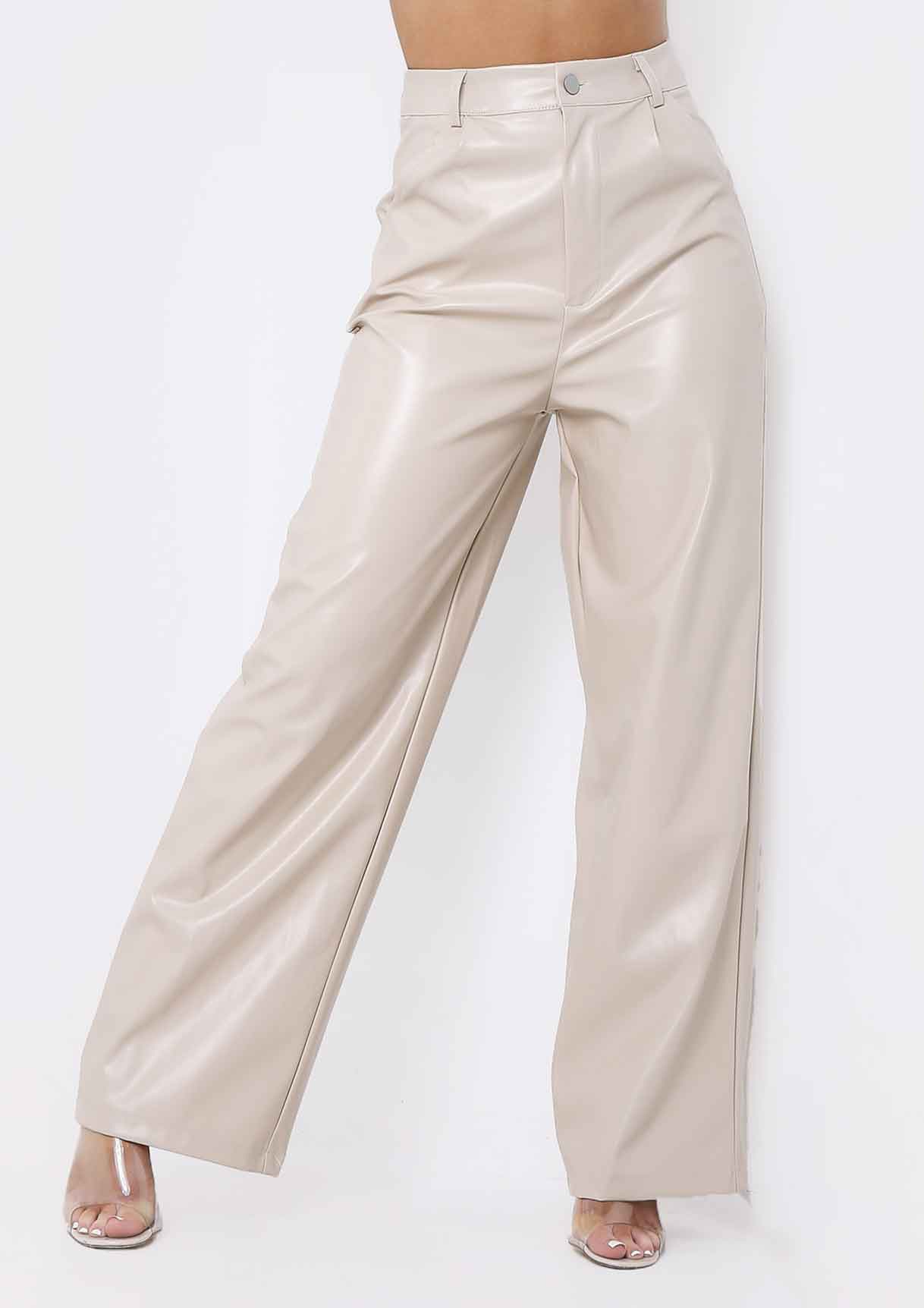 Emily Stone PU Wide Leg Trousers