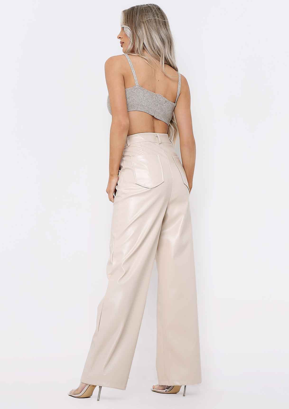 Emily Stone PU Wide Leg Trousers