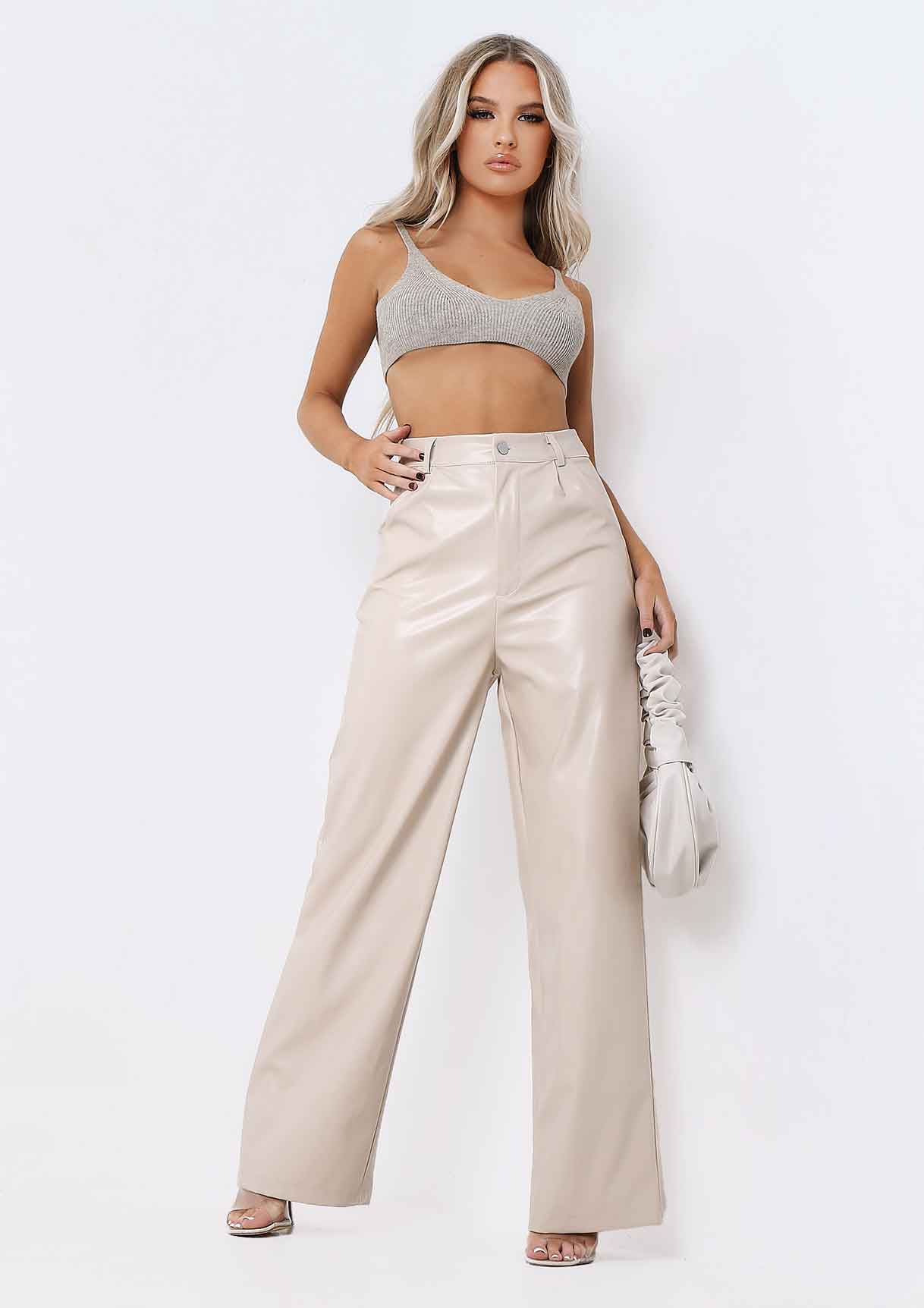 Emily Stone PU Wide Leg Trousers